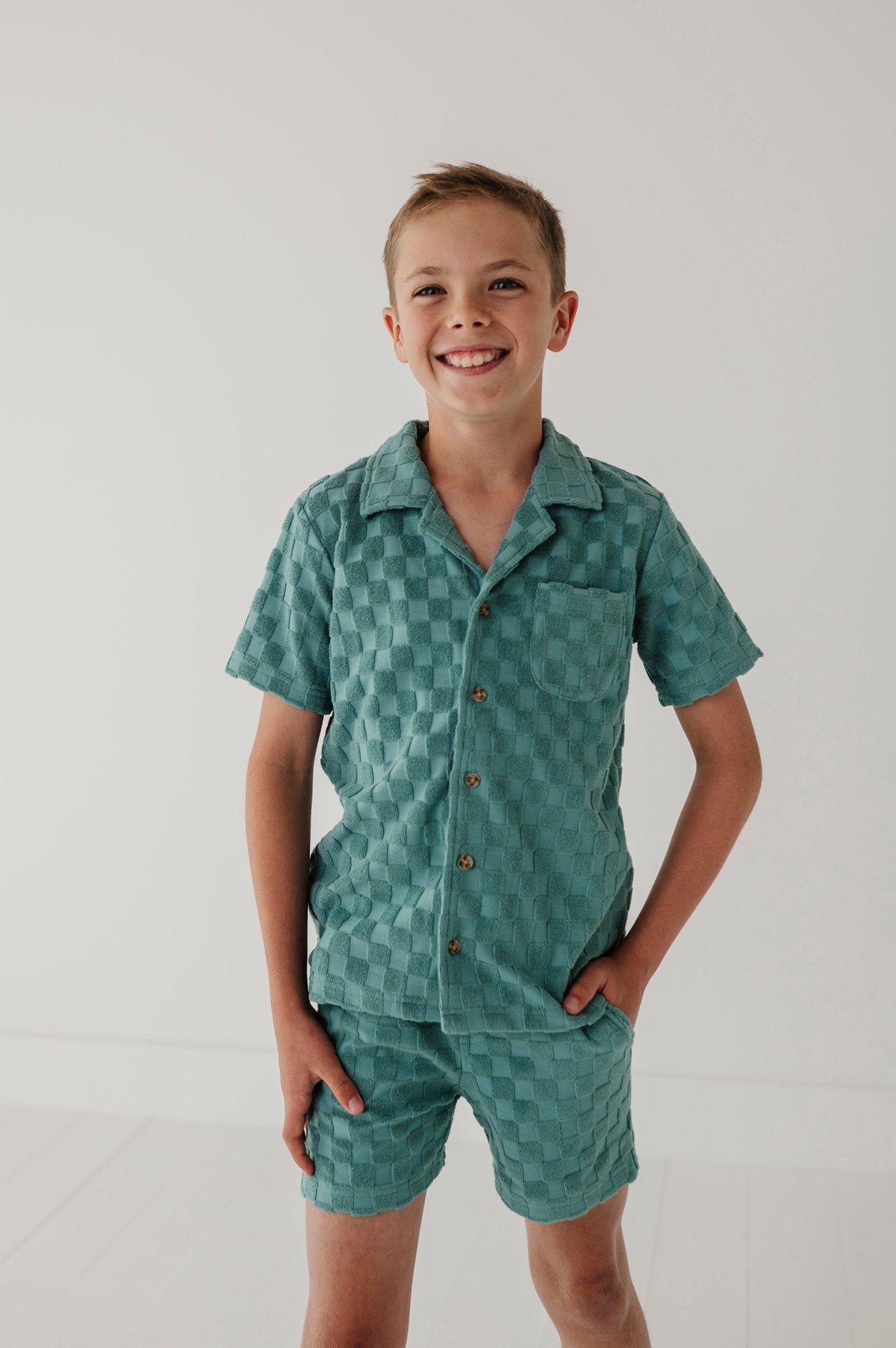 Boy's Terry Button Top