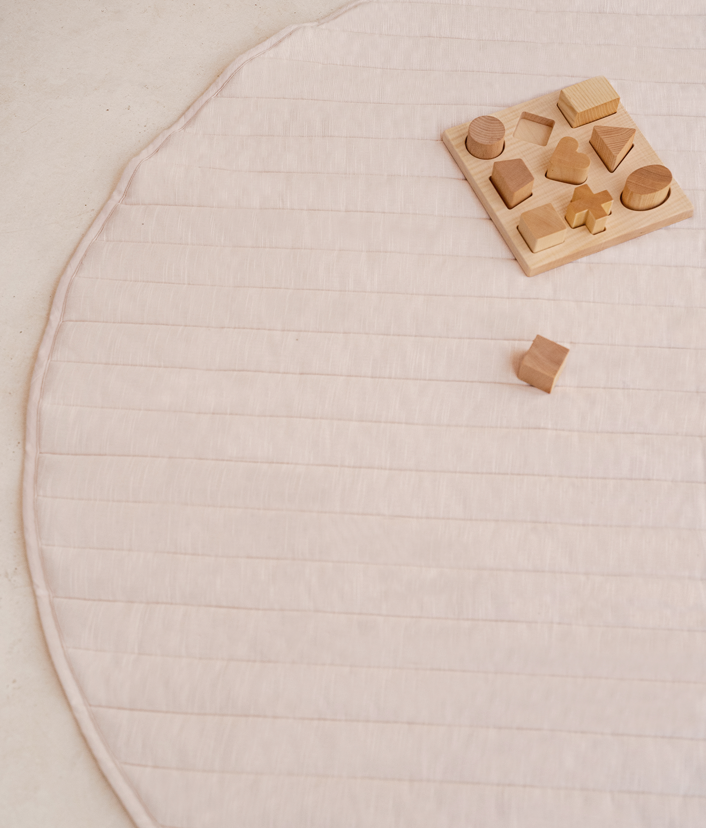 Quilted Cotton Reversible Playmats | Stripes - Blush