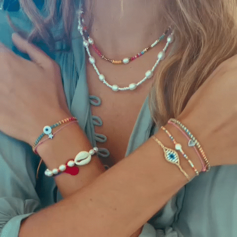 Twisted Duo Color Evil Eye Bracelet