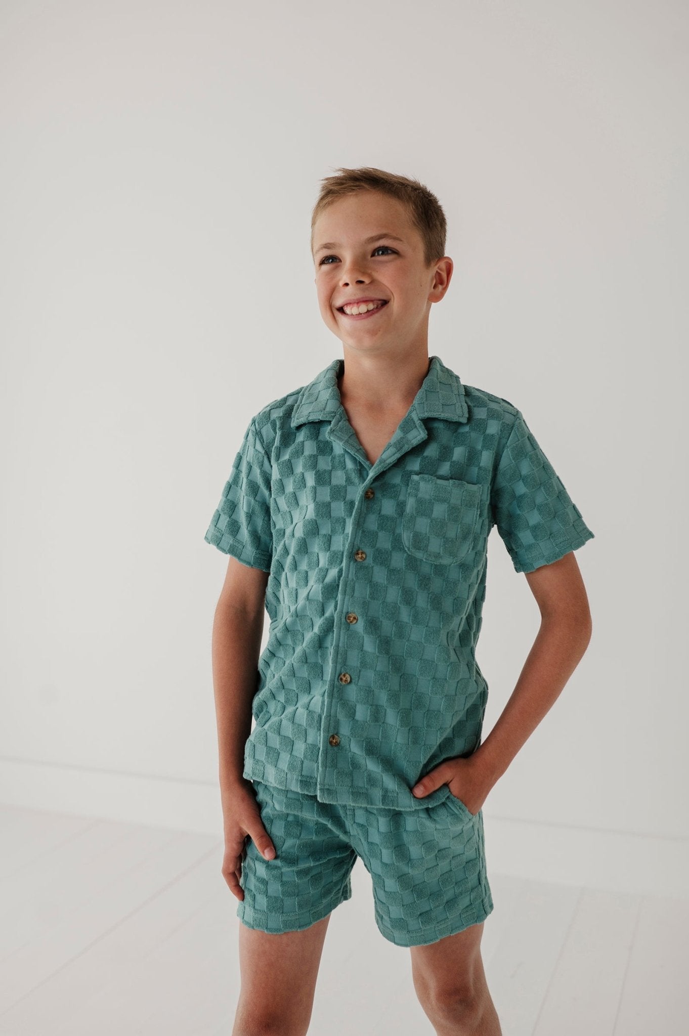 Boy's Terry Button Top