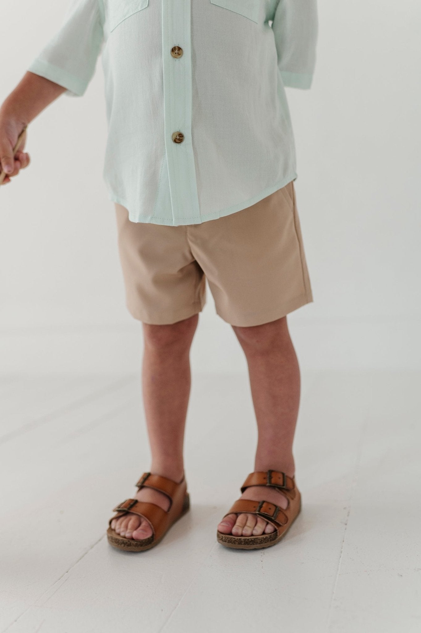 Boys Dressy Shorts In Khaki