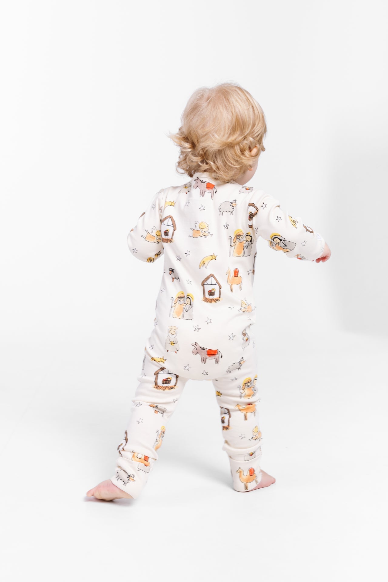 Away In A Manger Pj Footless Onesie Cotton