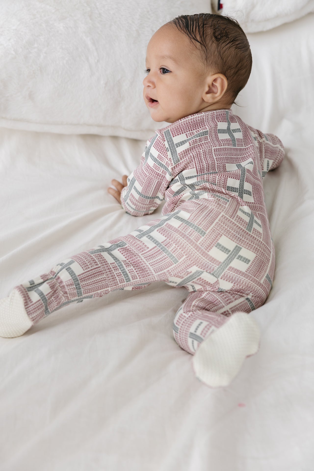 Prophecy Plaid Footed Onesie Cotton