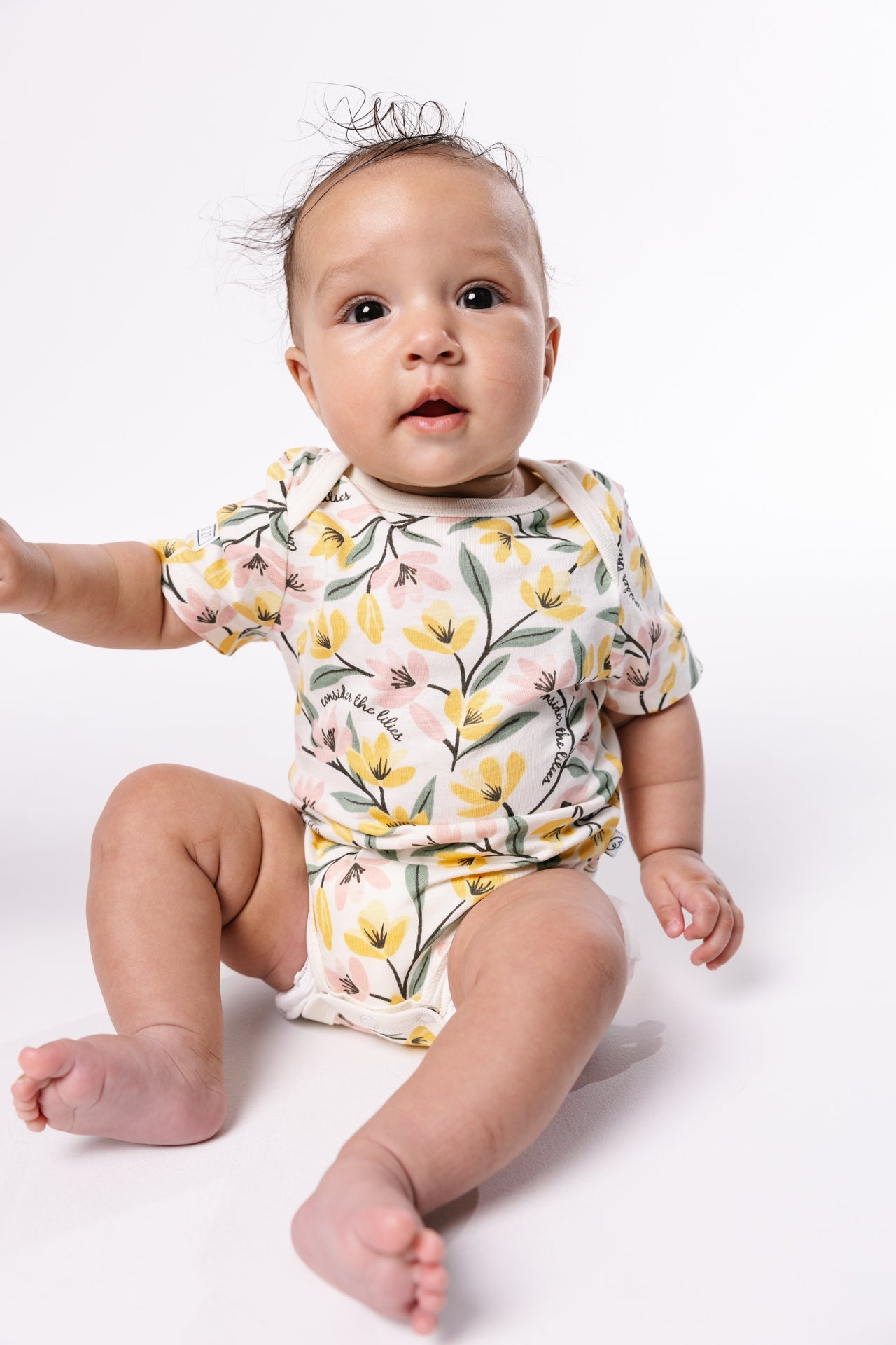 Consider The Lilies Short Sleeve Bodysuit Cotton