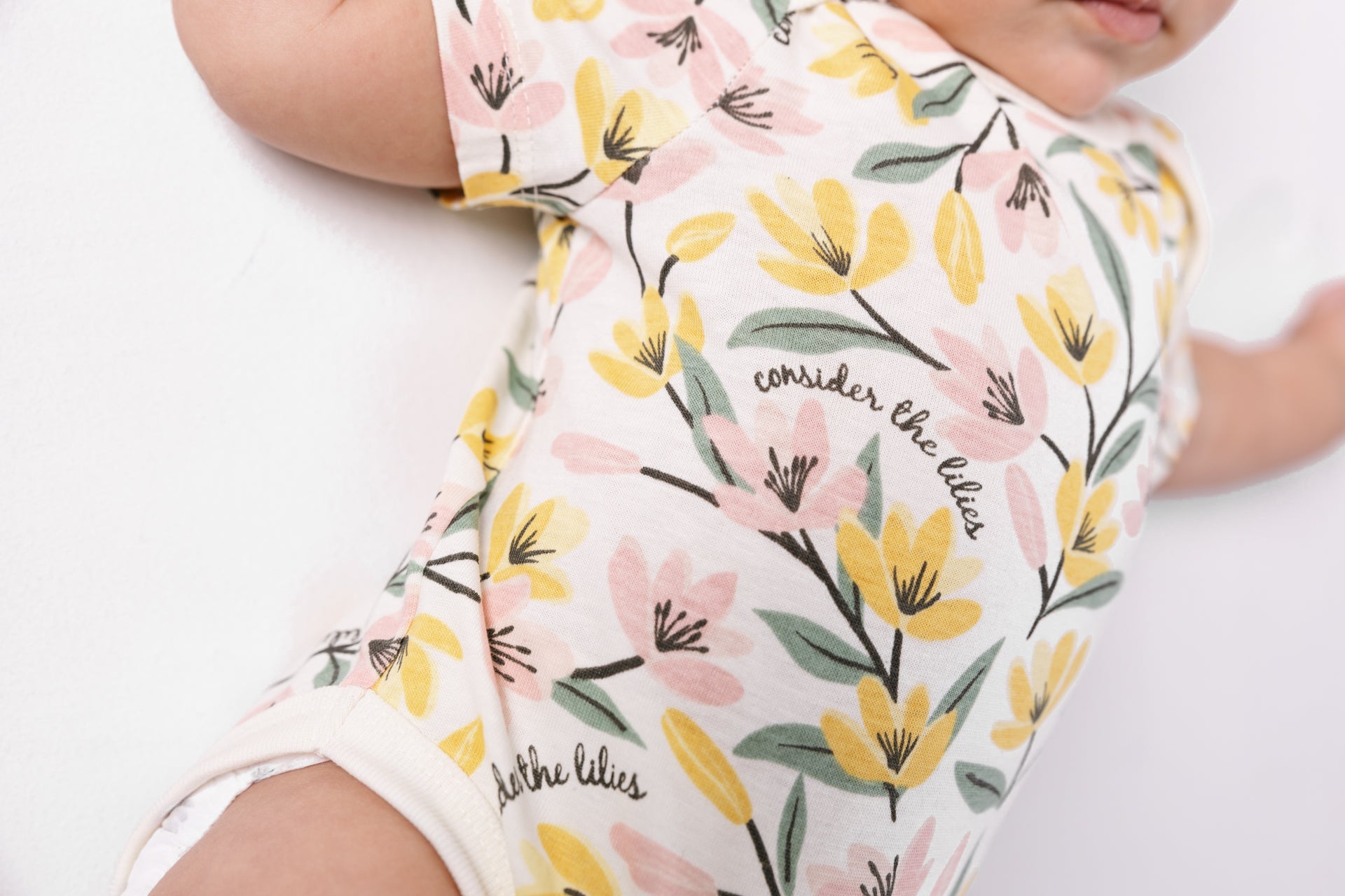 Consider The Lilies Short Sleeve Bodysuit Cotton