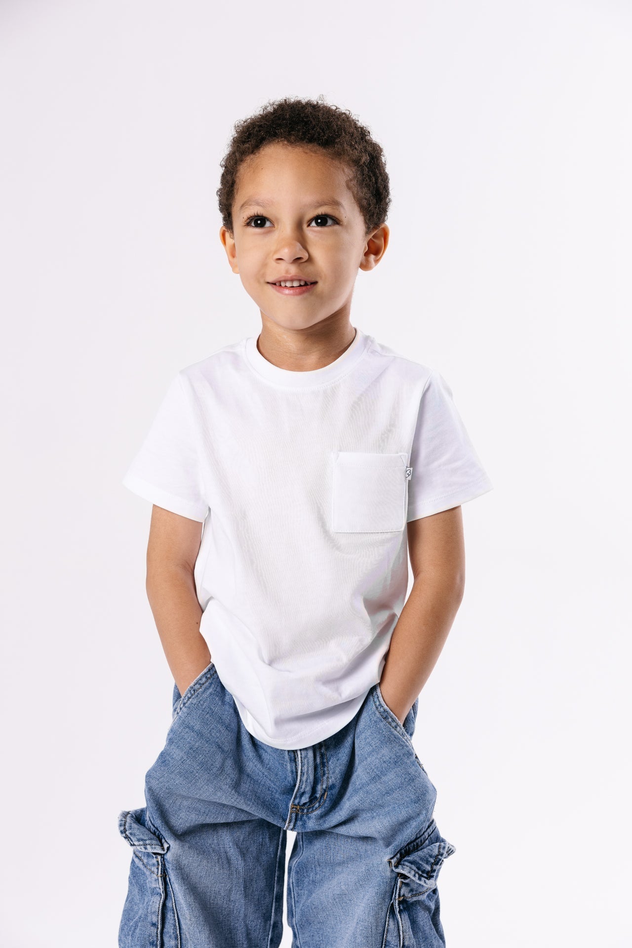 White Prayer Pocket Short Sleeve T-shirt Cotton