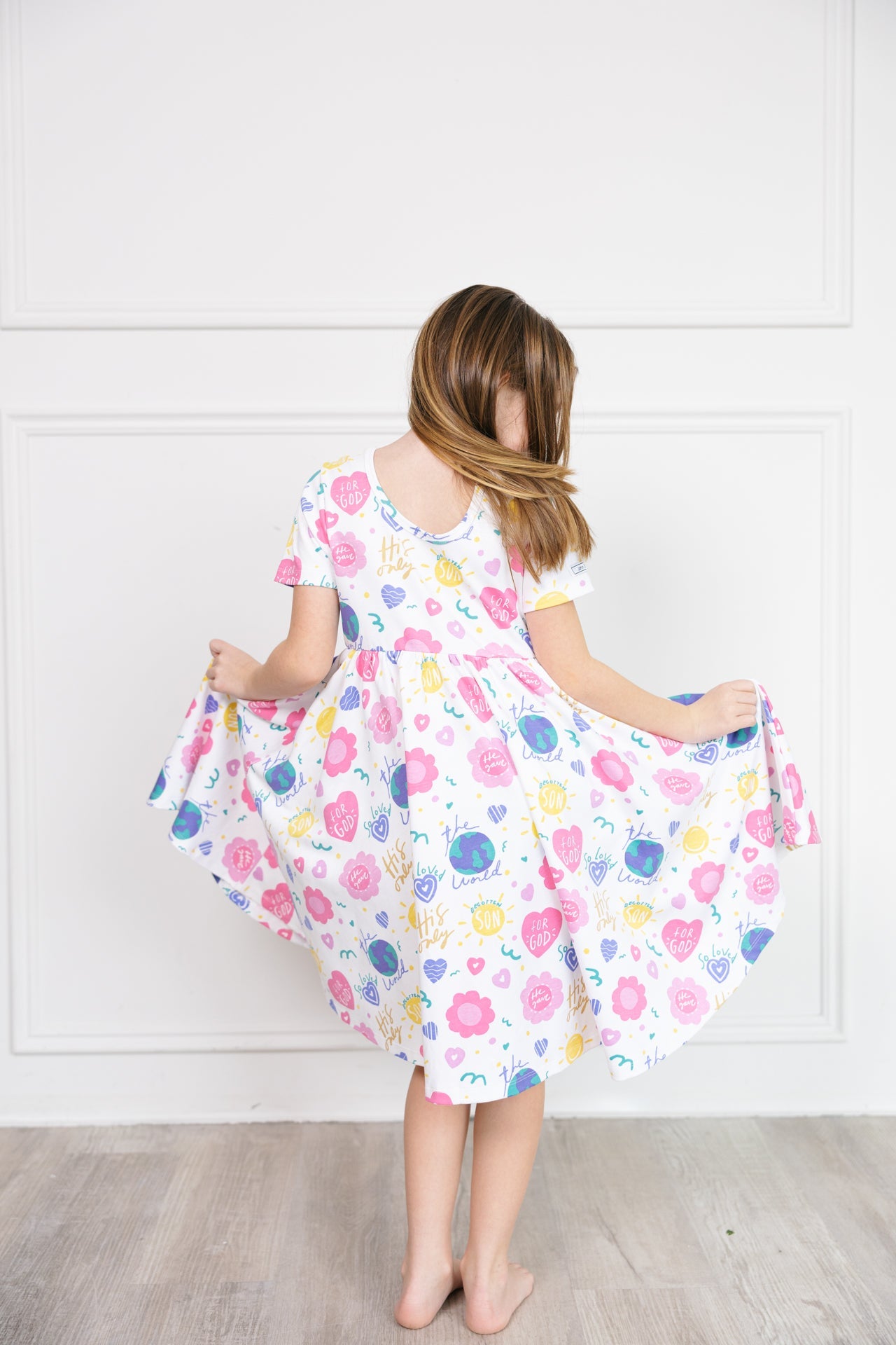 For God So Loved The World Twirl Dress Cotton