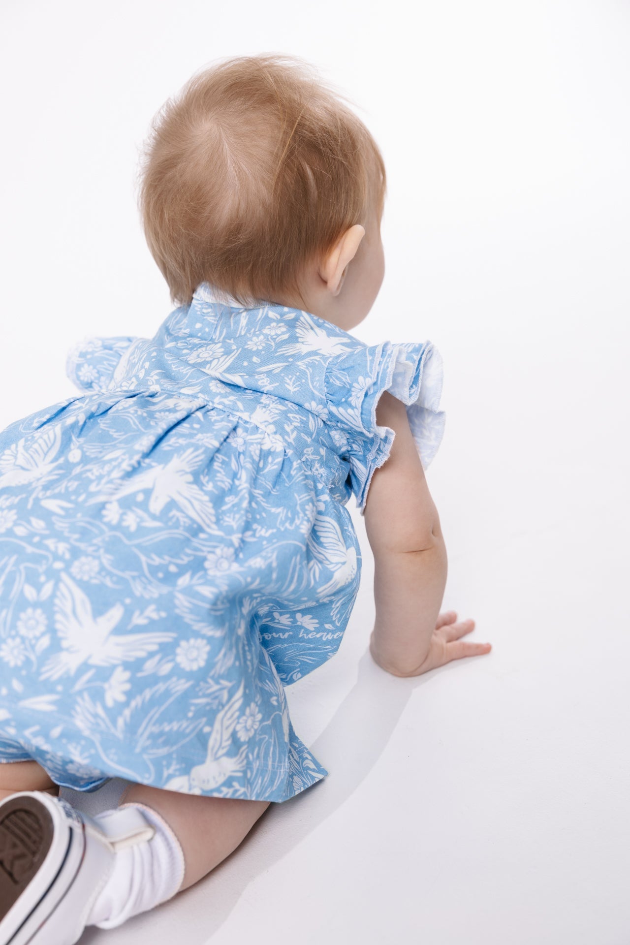 Birds Of The Air Short Sleeve Twirl Dress Bodysuit Cotton