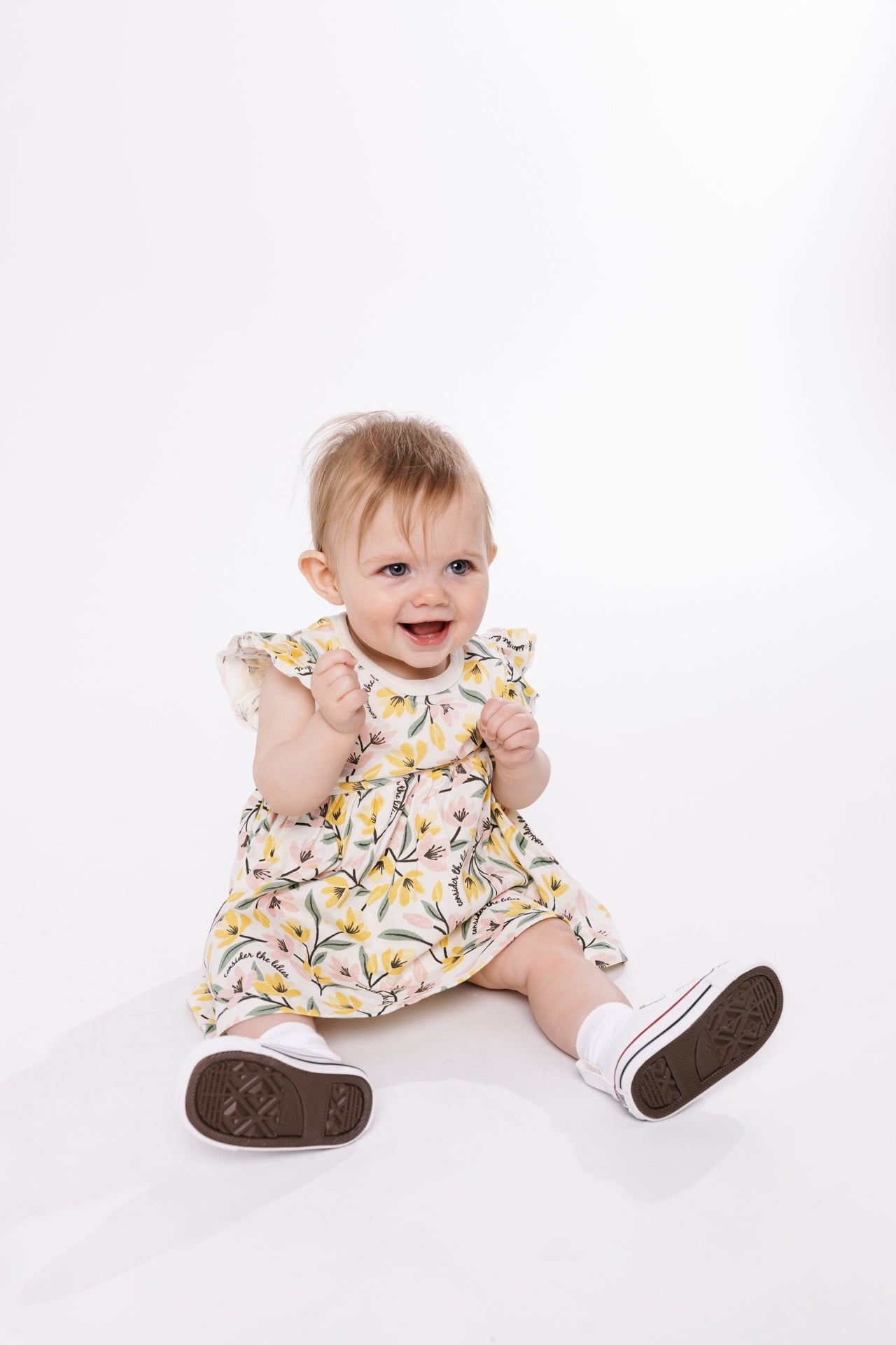 Consider The Lilies Short Sleeve Twirl Dress Bodysuit Cotton