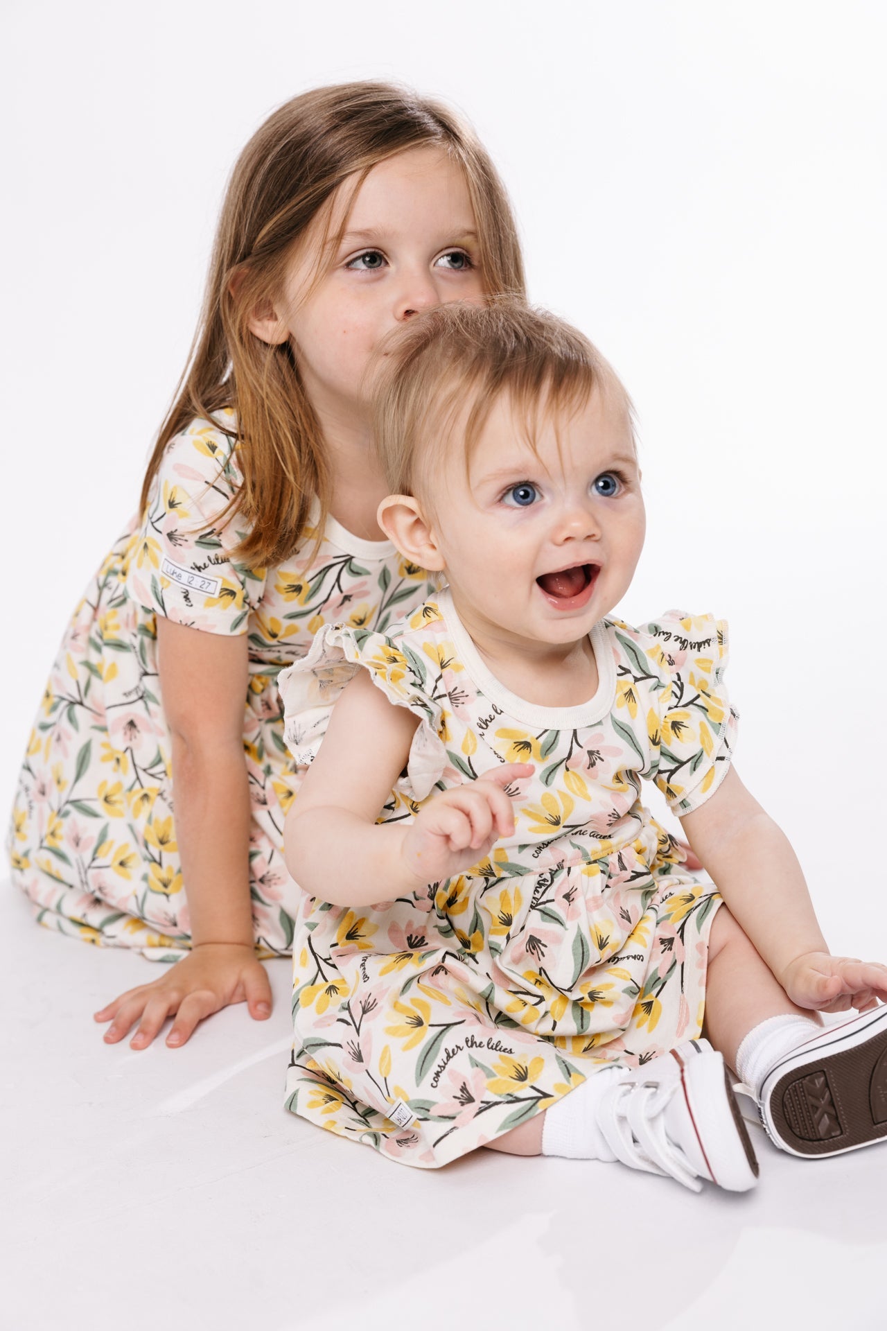 Consider The Lilies Short Sleeve Twirl Dress Bodysuit Cotton