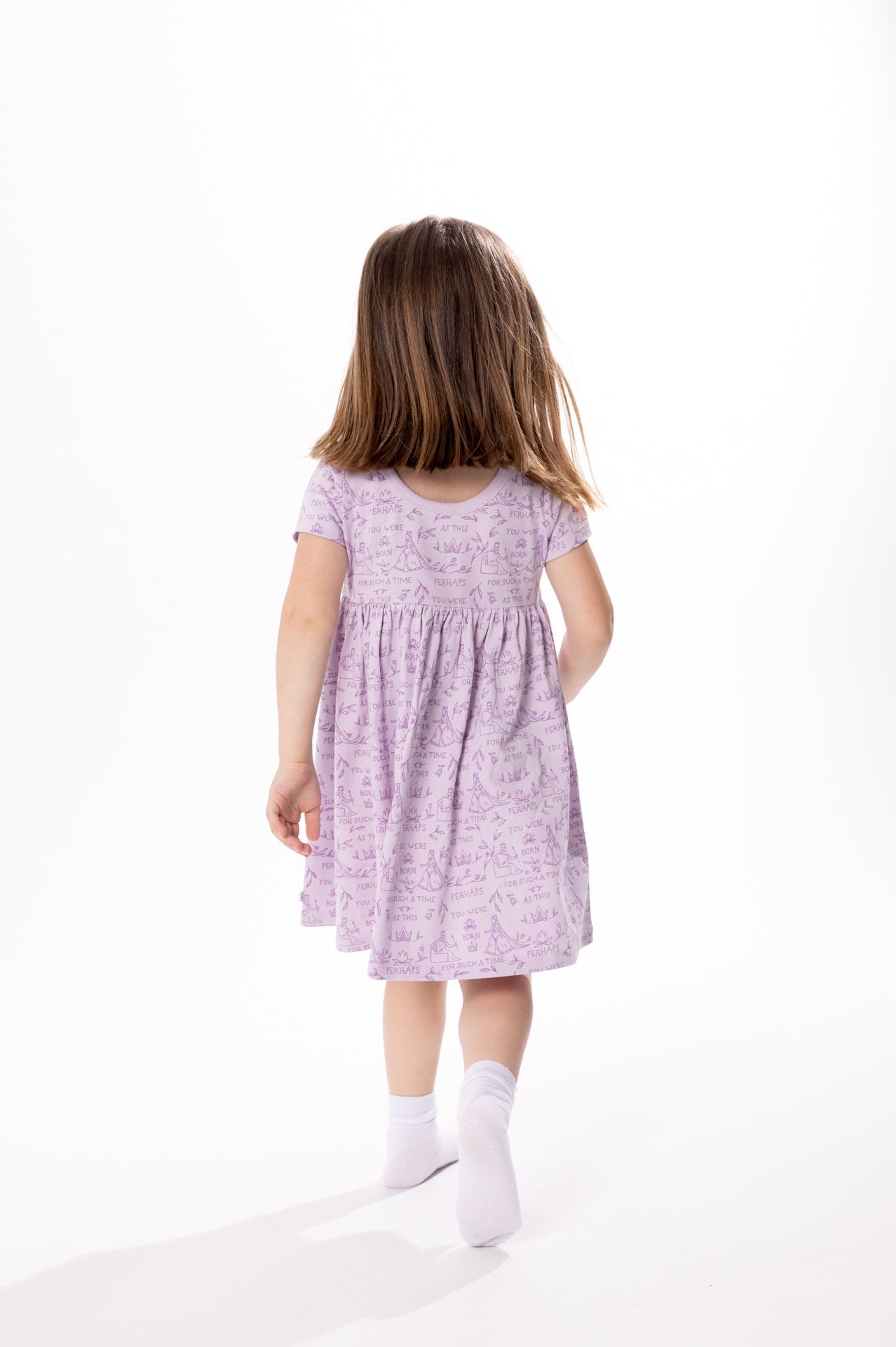 Queen Esther Lavender Twirl Dress Cotton