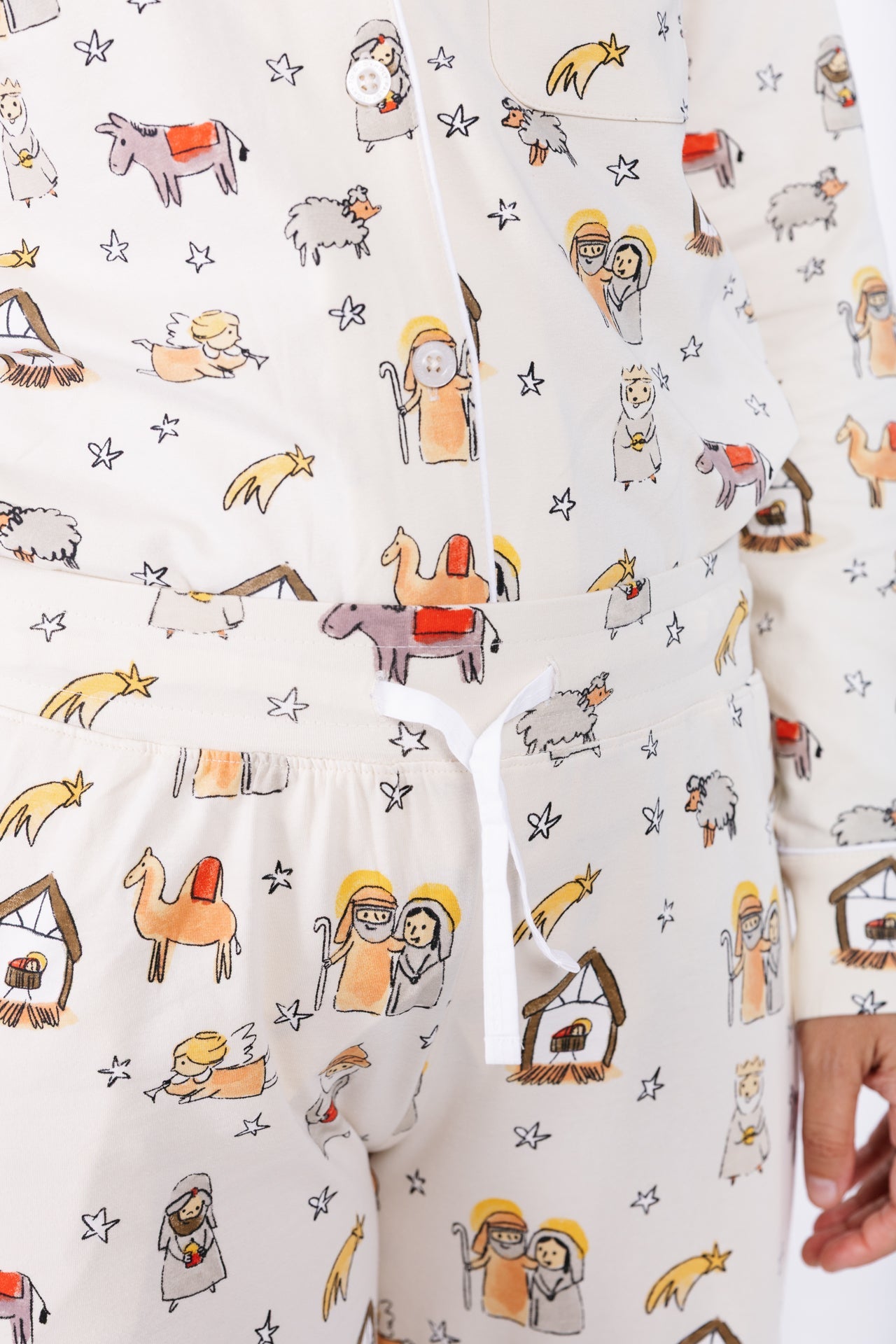 Away In A Manger Womens Notch Collar Pj Set Cotton