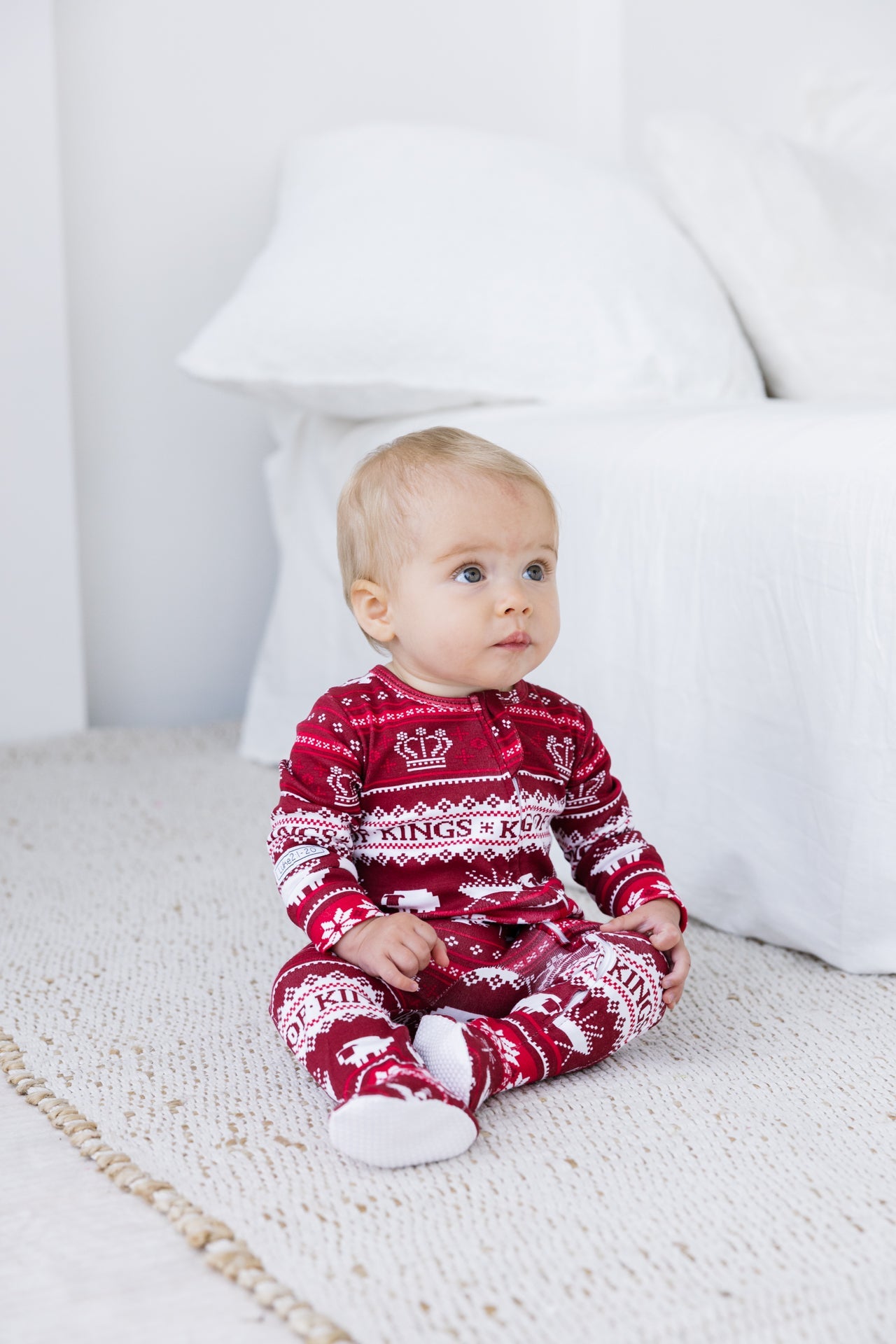 King Of Kings Ruby Red Footed Onesie Cotton