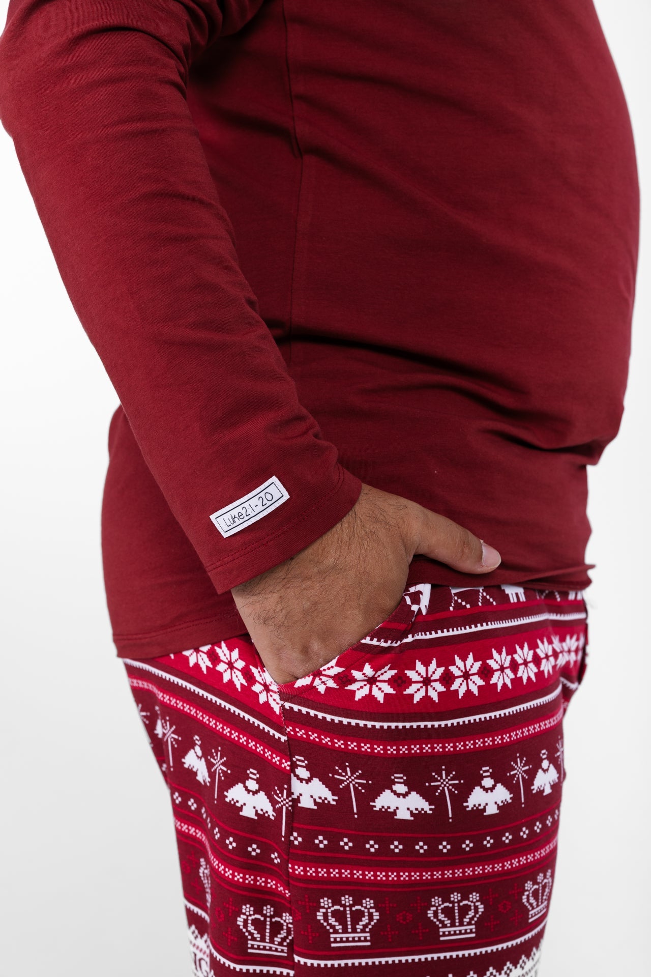 King Of Kings Ruby Red Mens Pj Set Cotton