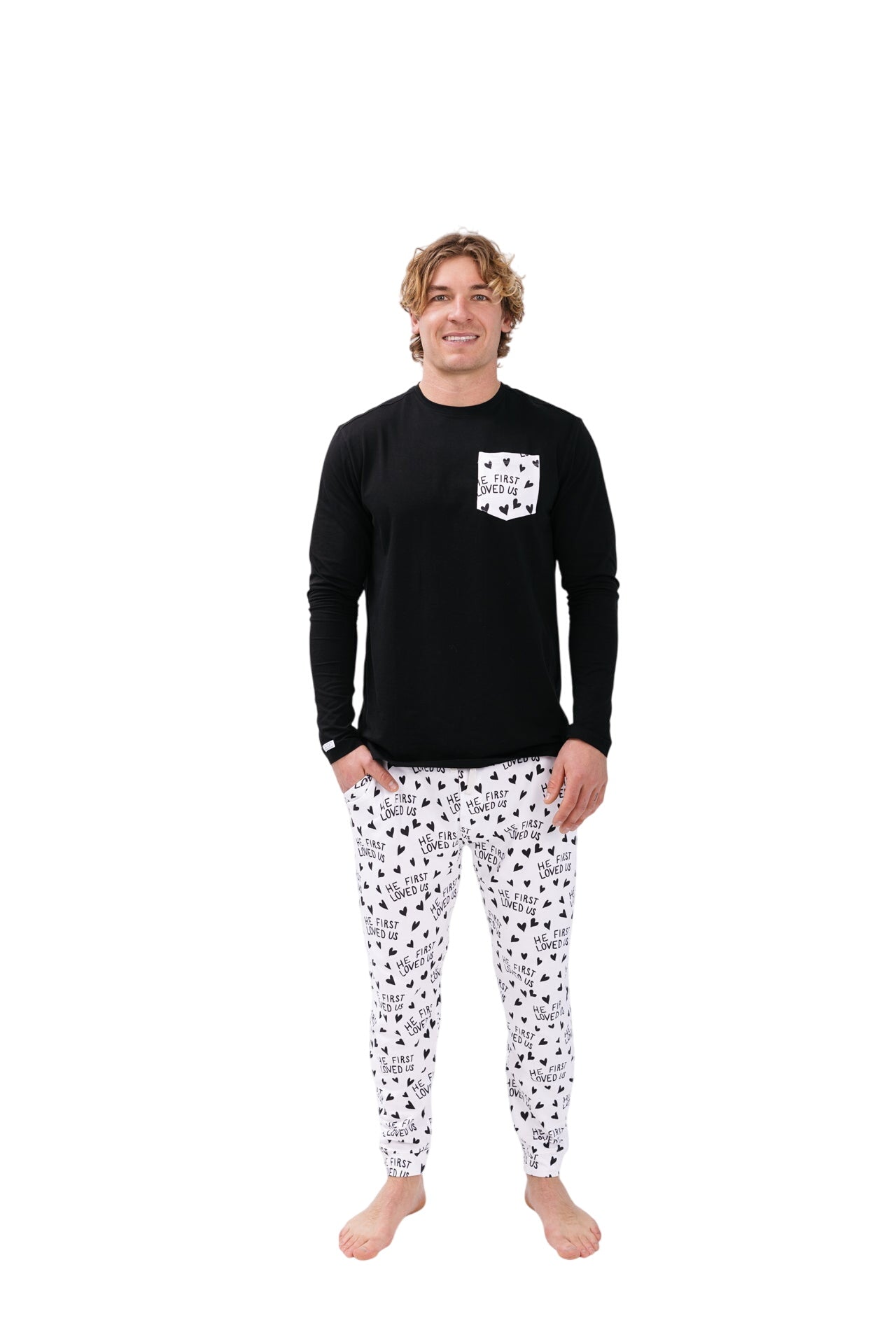 He First Loved Us Men's Pj Set Cotton