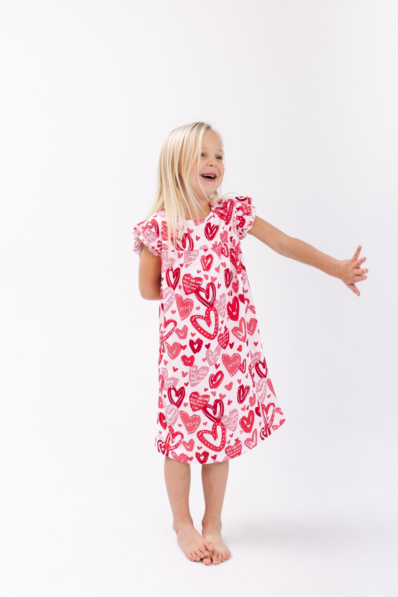 John 3:16 Pink Pj Girls Nightgown Polyester