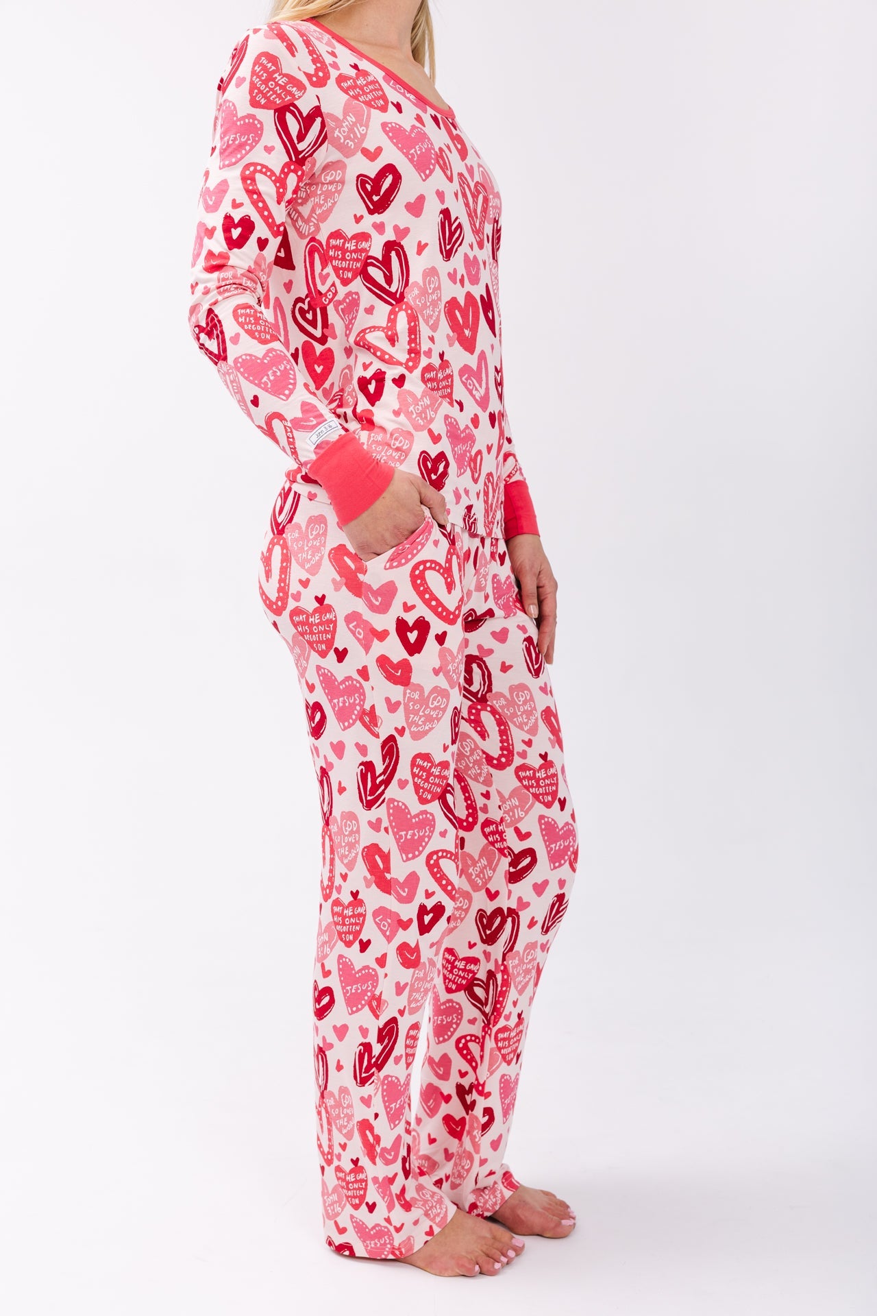 John 3:16 Pink Women's Pj Set Bamboo