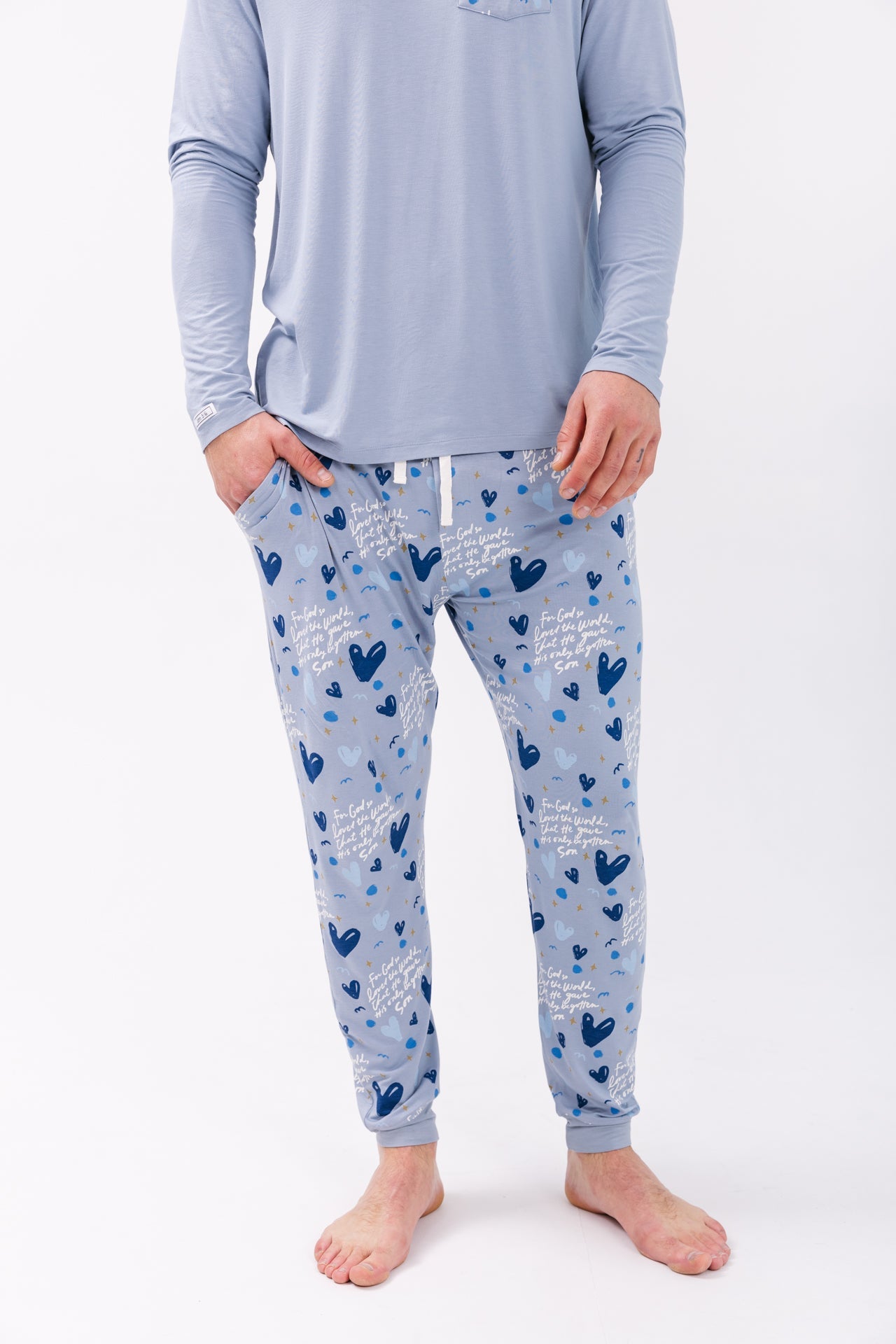 John 3:16 Blue Men's Pj Set Bamboo