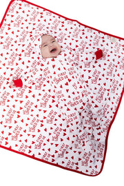 He First Loved Us Red Pj Footed Onesie Cotton