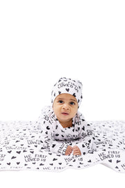 He First Loved Us Pj Footed Onesie Cotton