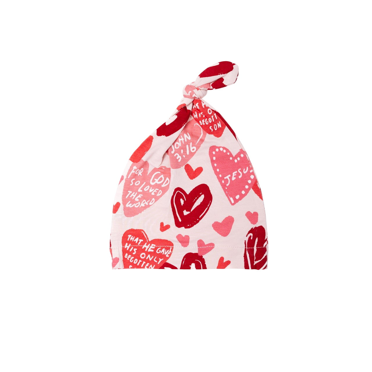 John 3:16 Pink Knotted Hat Bamboo