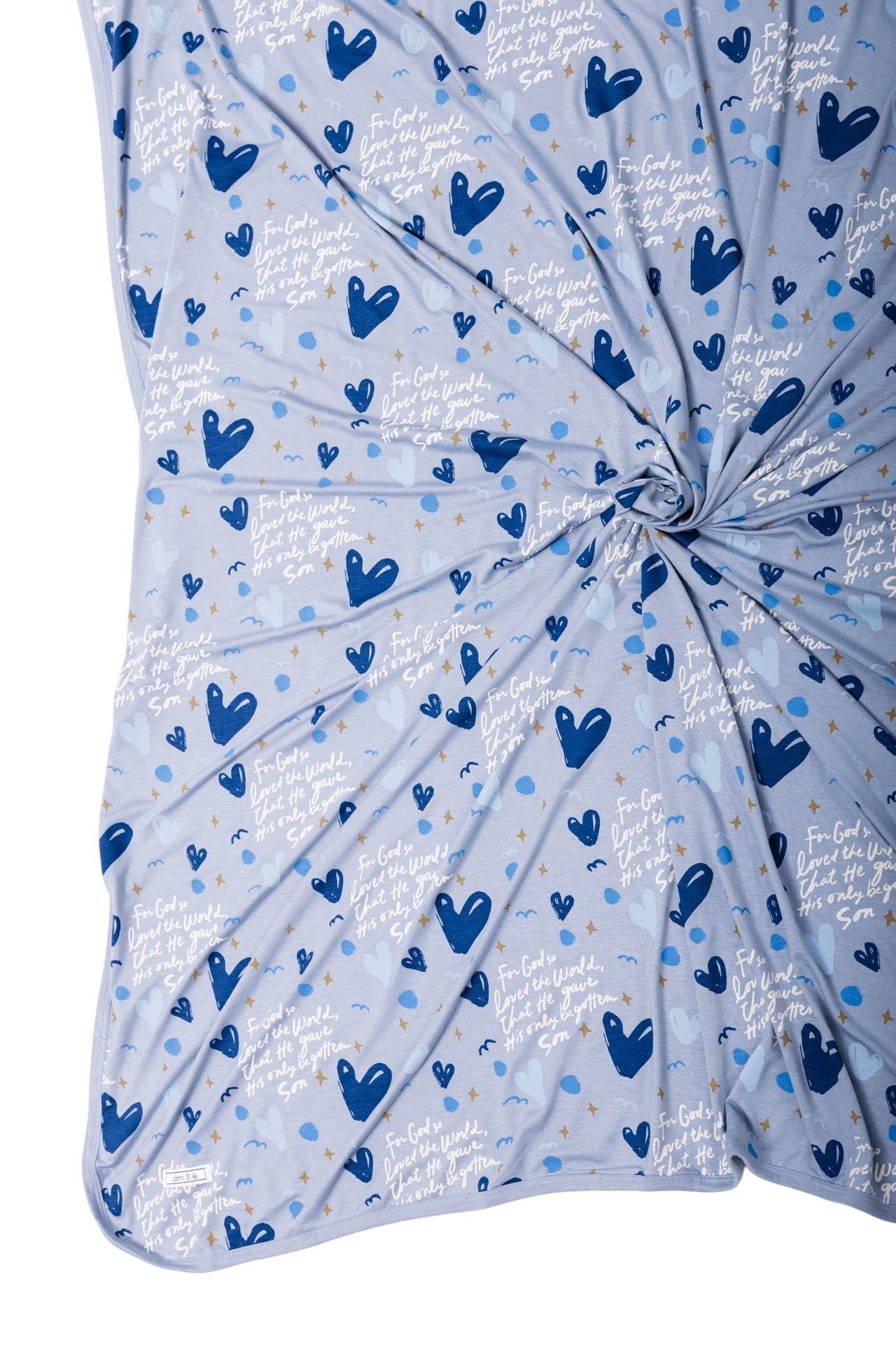 John 3:16 Blue Swaddle Bamboo
