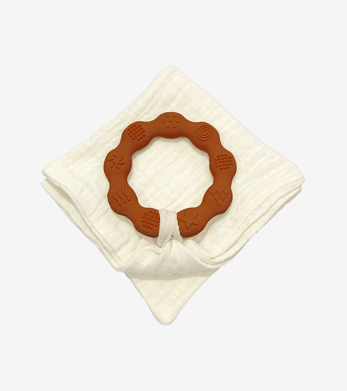 Brown Teething Ring And Diaper