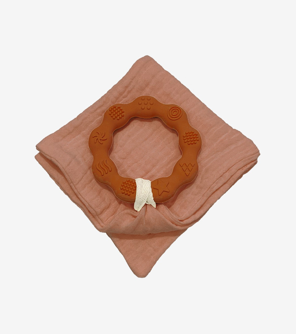 Brown Teething Ring And Diaper