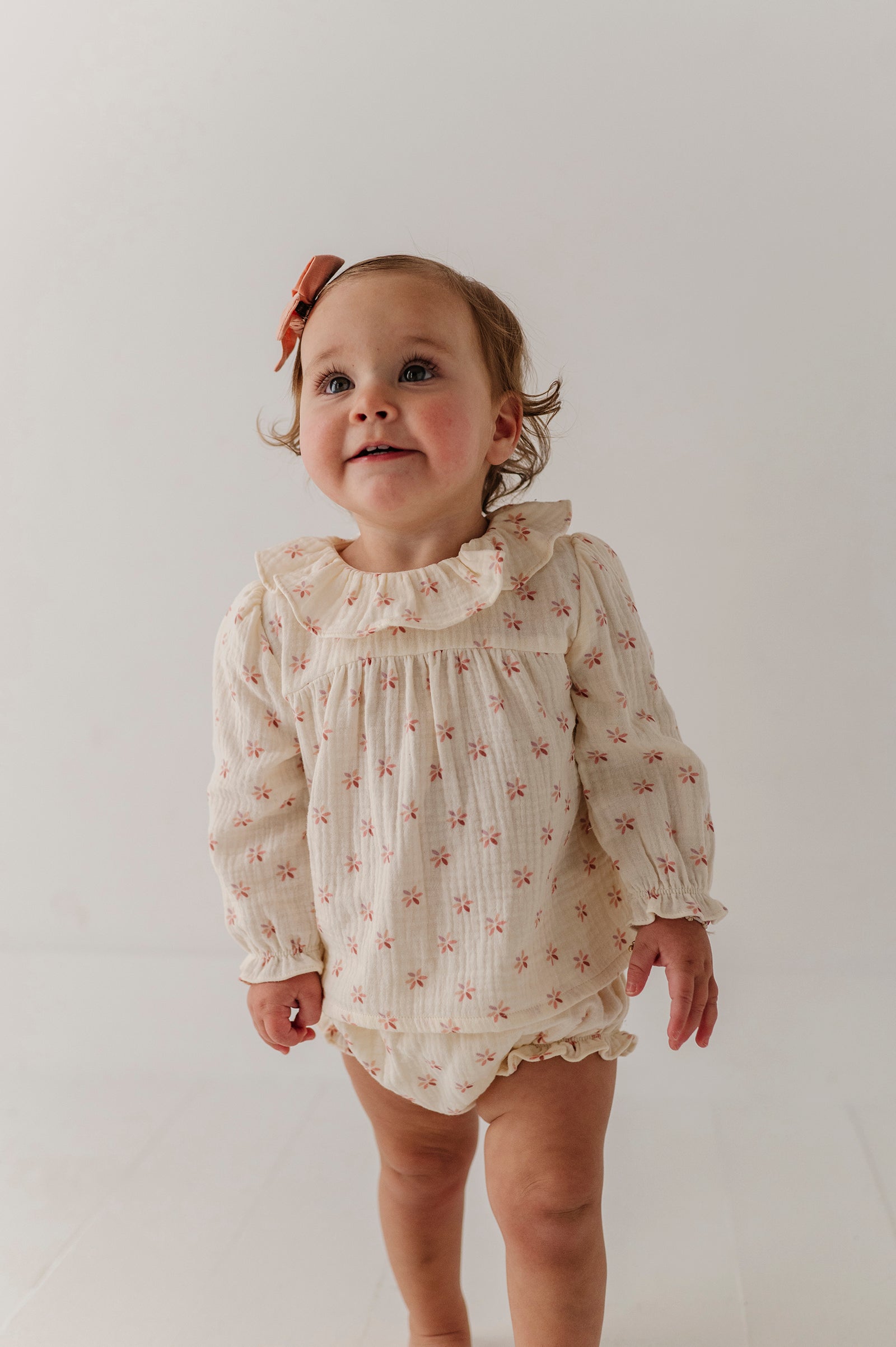 Baby Girl Gauze Blouse Set In Sage