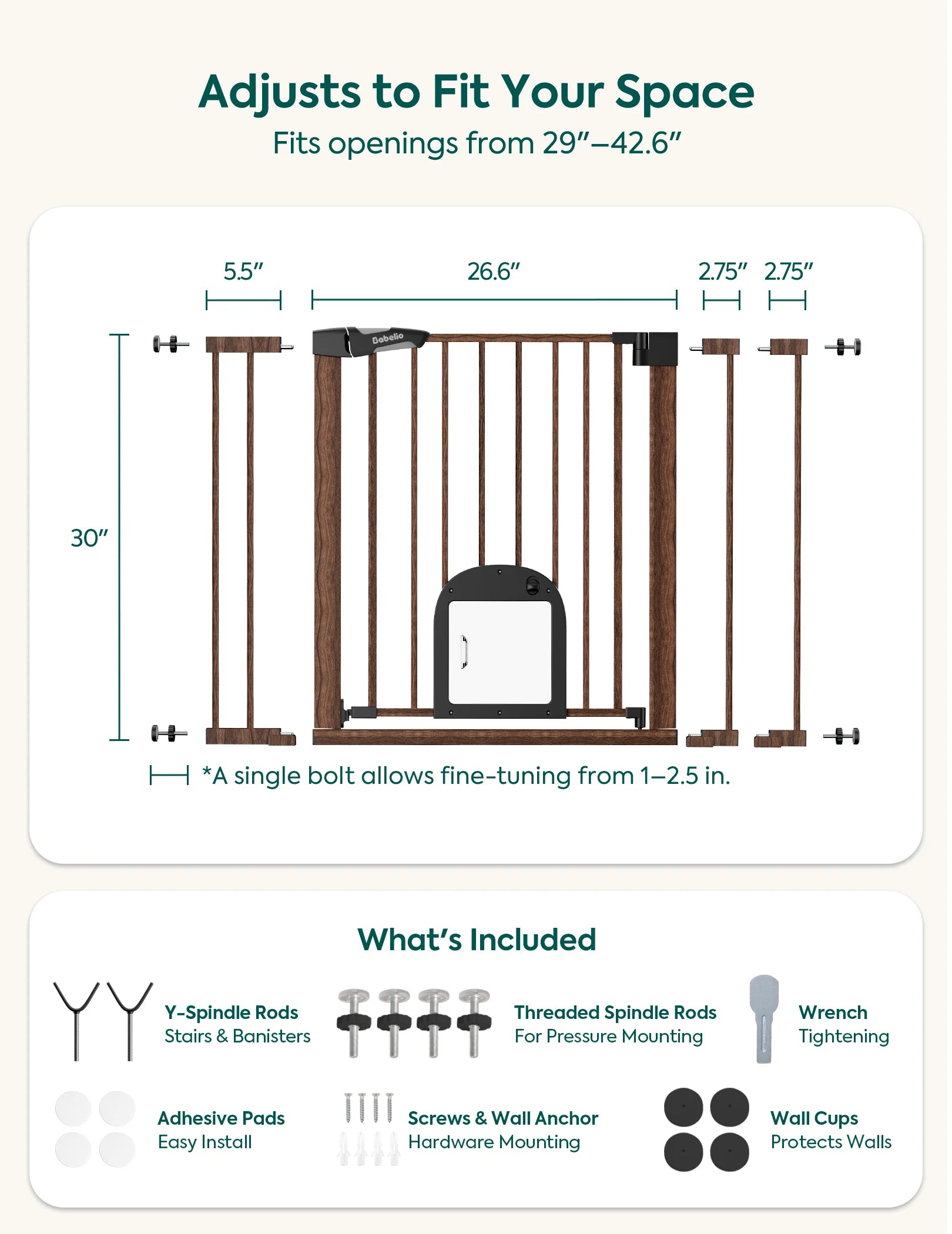 Catprivilege T7 | Expandable Stylish Baby Gate With Cat Door (copy)