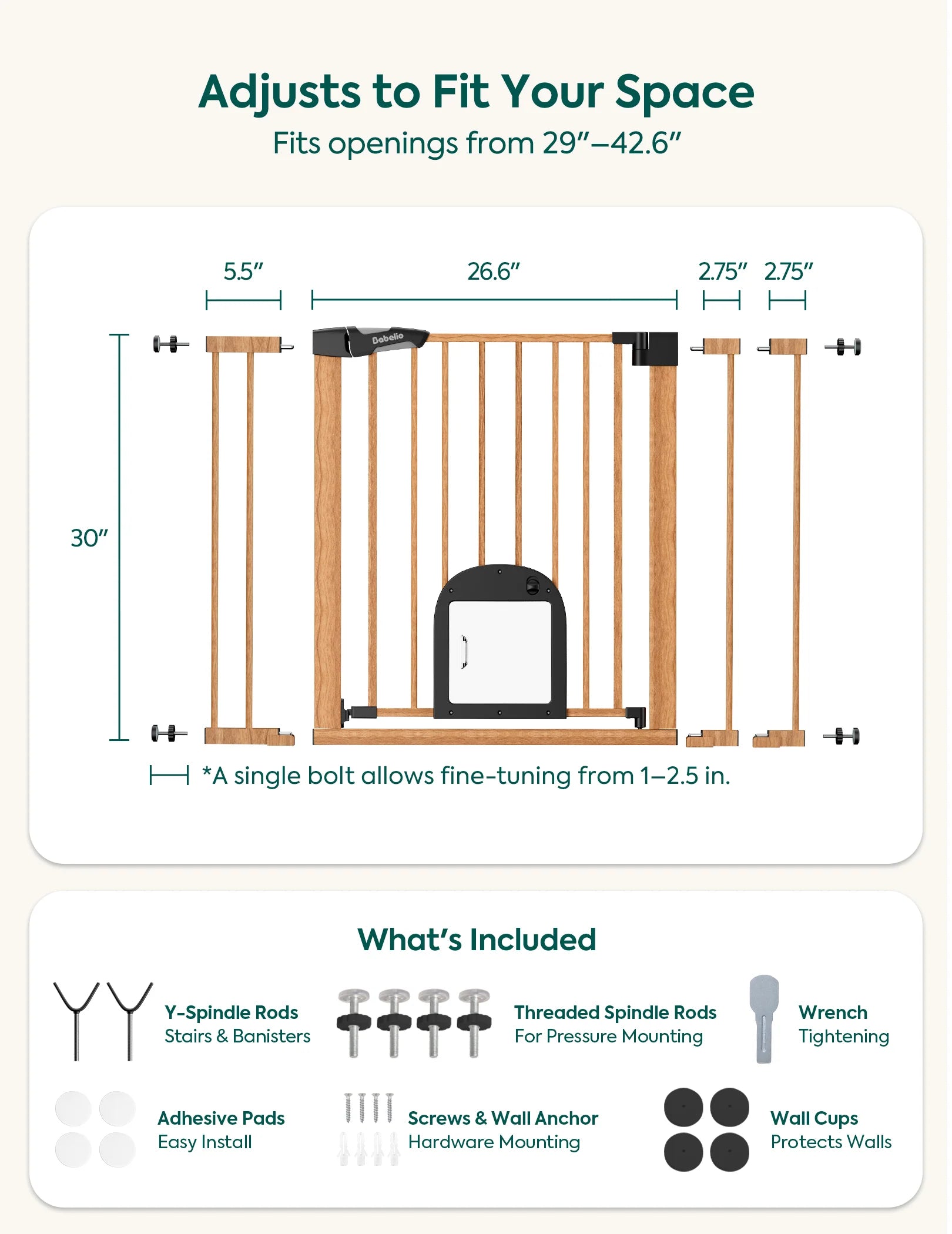 Catprivilege T7 | Expandable Stylish Baby Gate With Cat Door (copy)