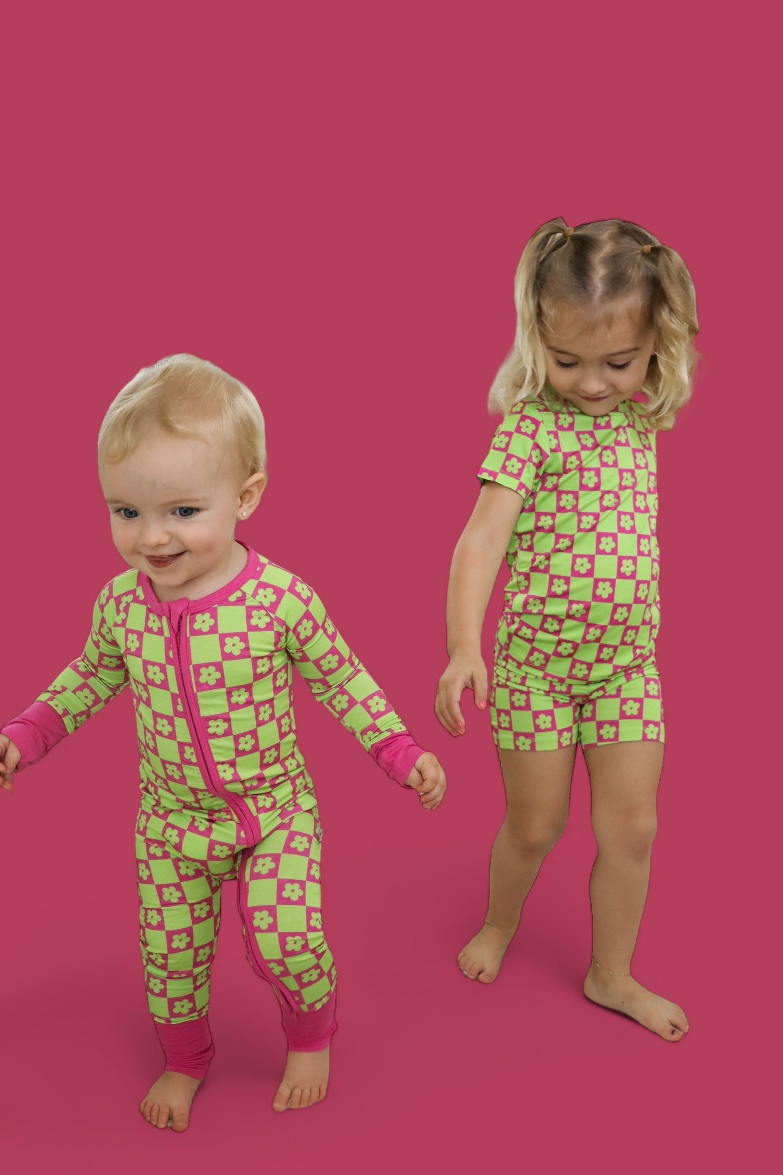 Wild Daisy Checkers Dream Short Set