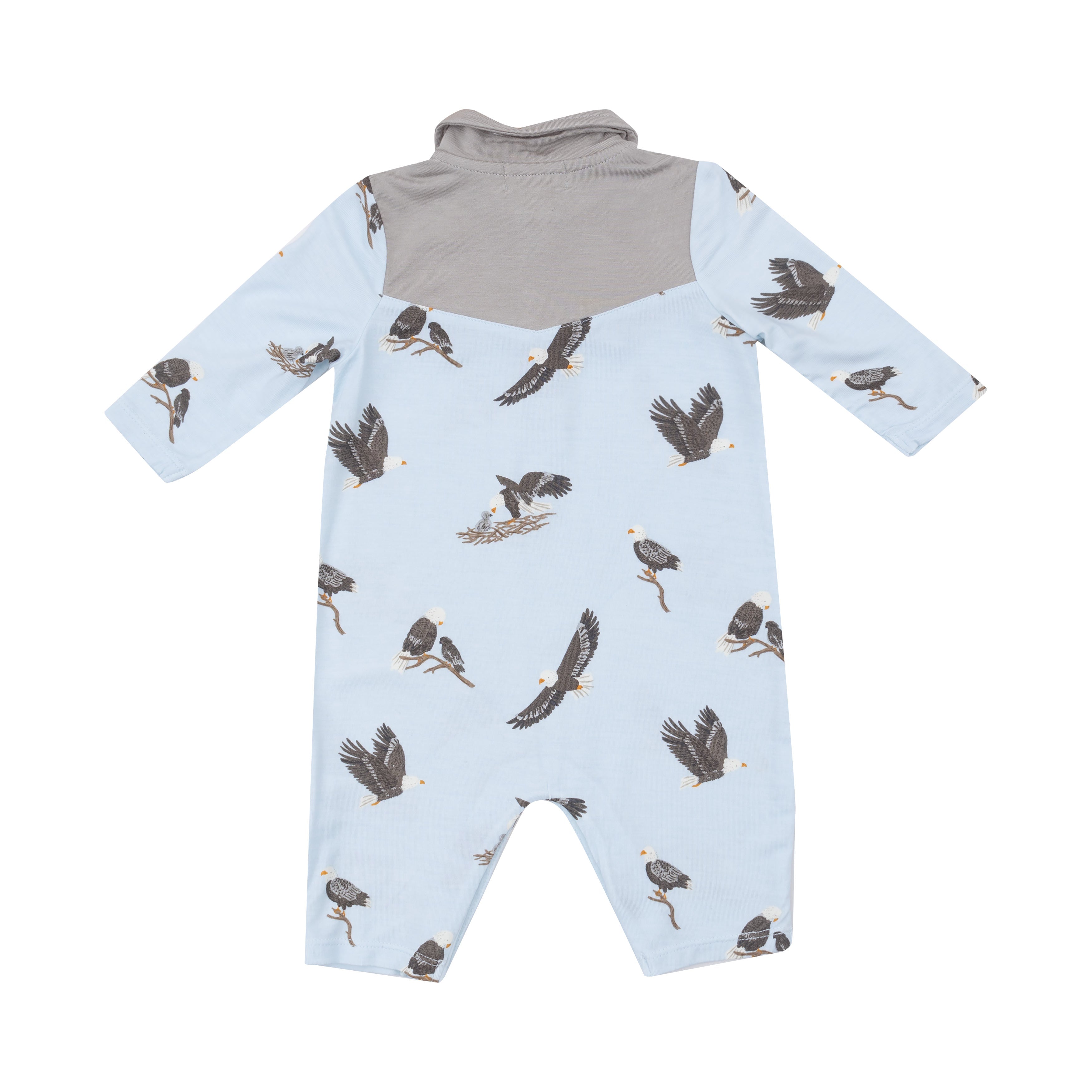 L/s Cowboy Romper - Bald Eagles