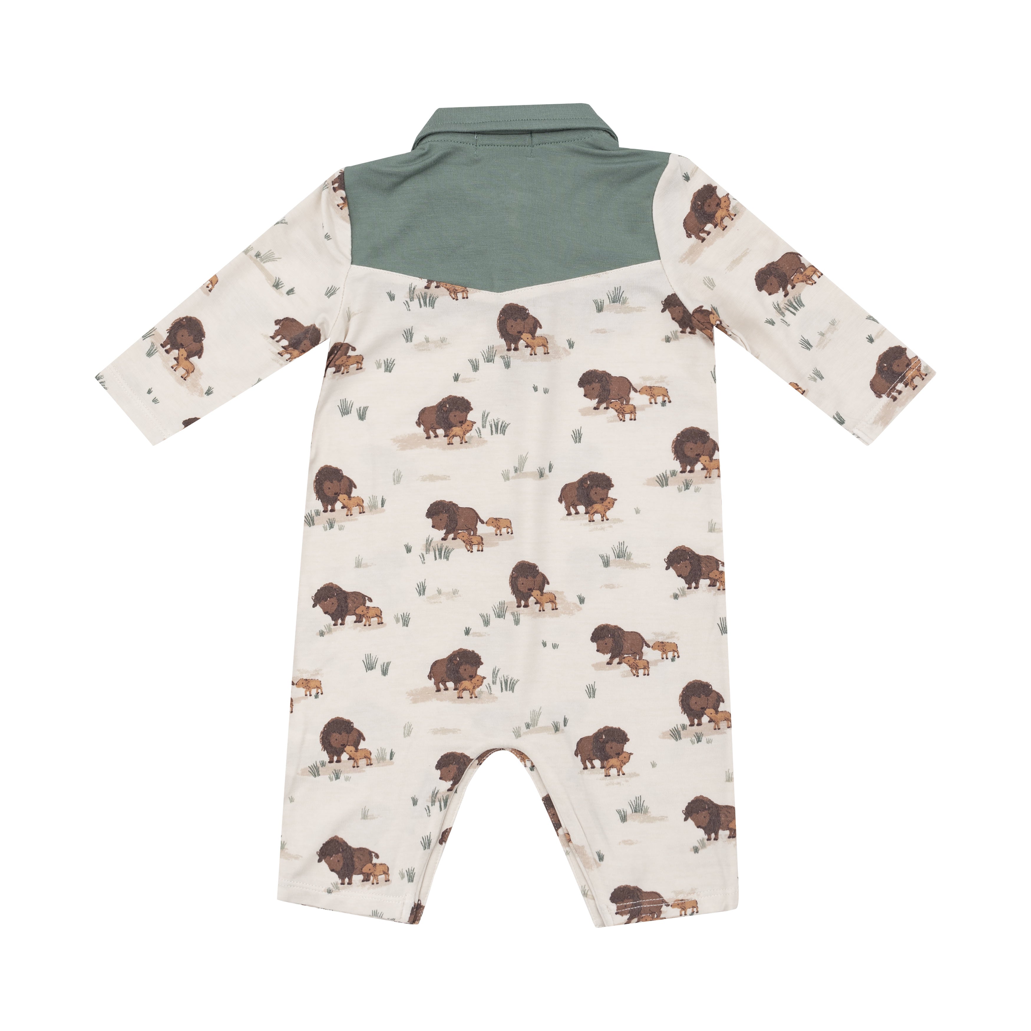 L/s Cowboy Romper - Bison Families