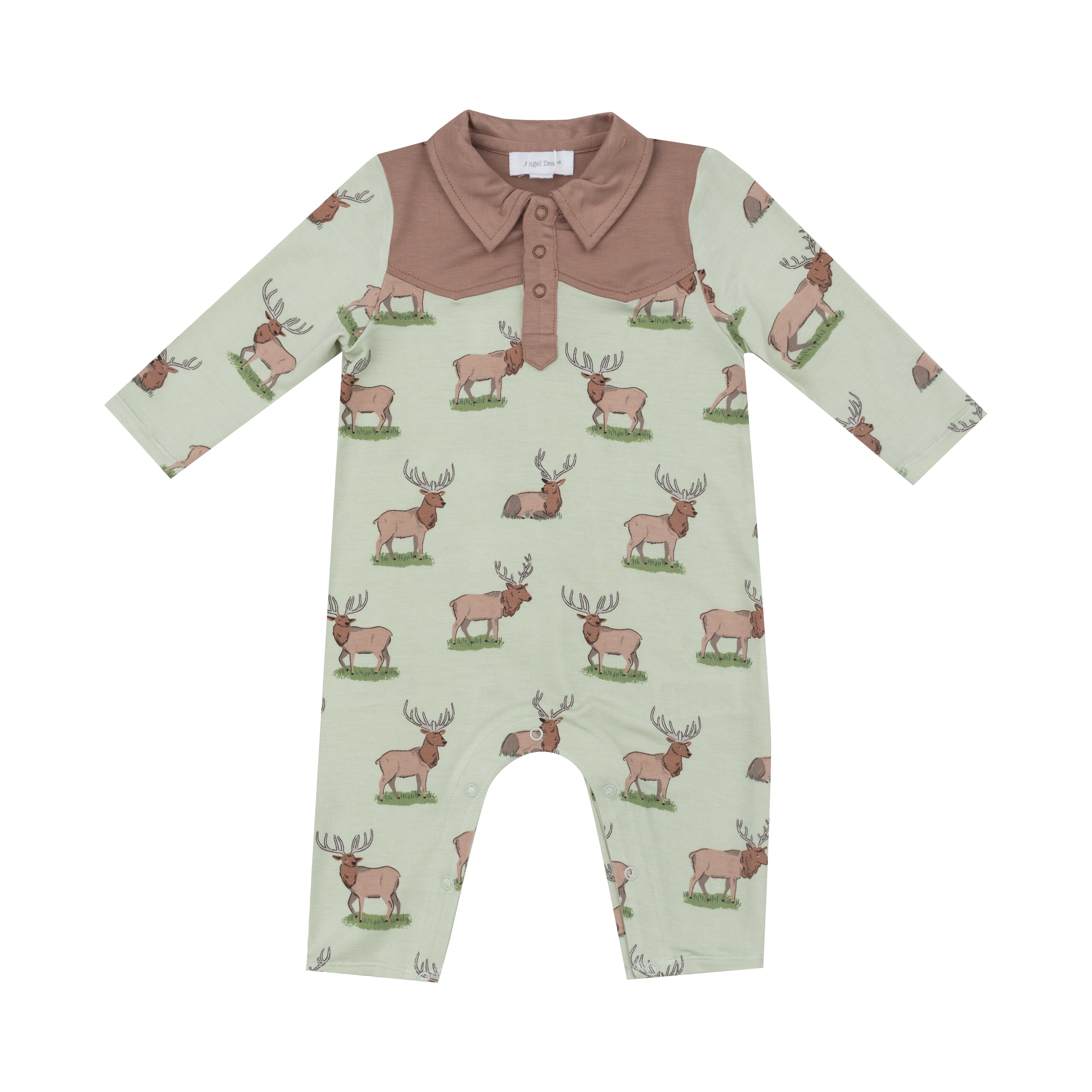 L/s Cowboy Romper - Elk