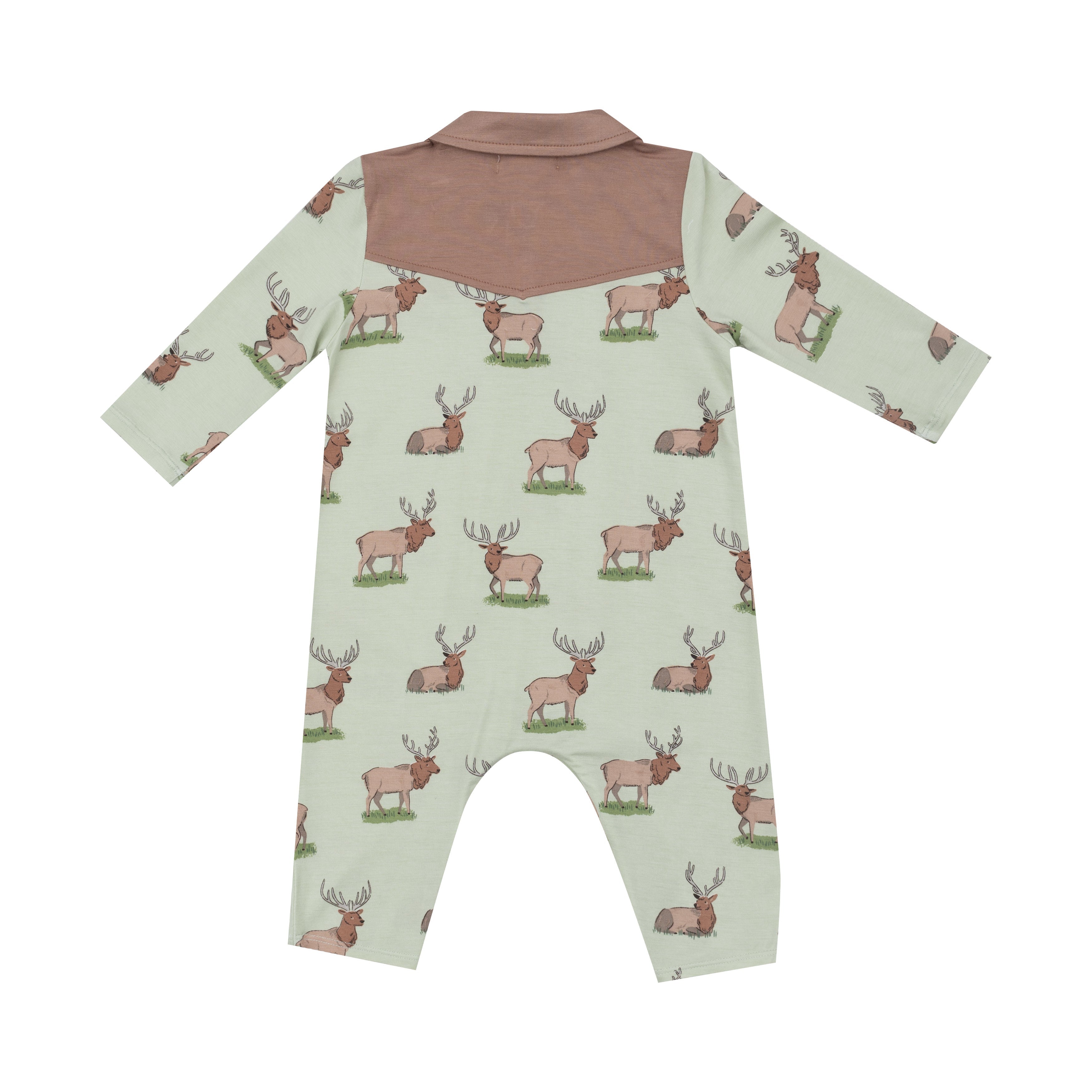 L/s Cowboy Romper - Elk