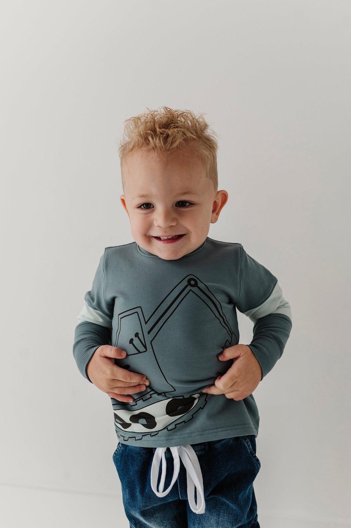 Boys Crewneck Long Sleeve Sweatshirt In Excavator