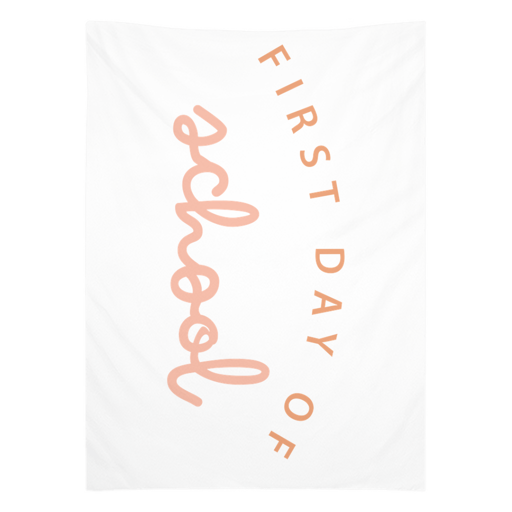 First Day Of School Orange And Pink Tapestry, First Day Of School Banner Green