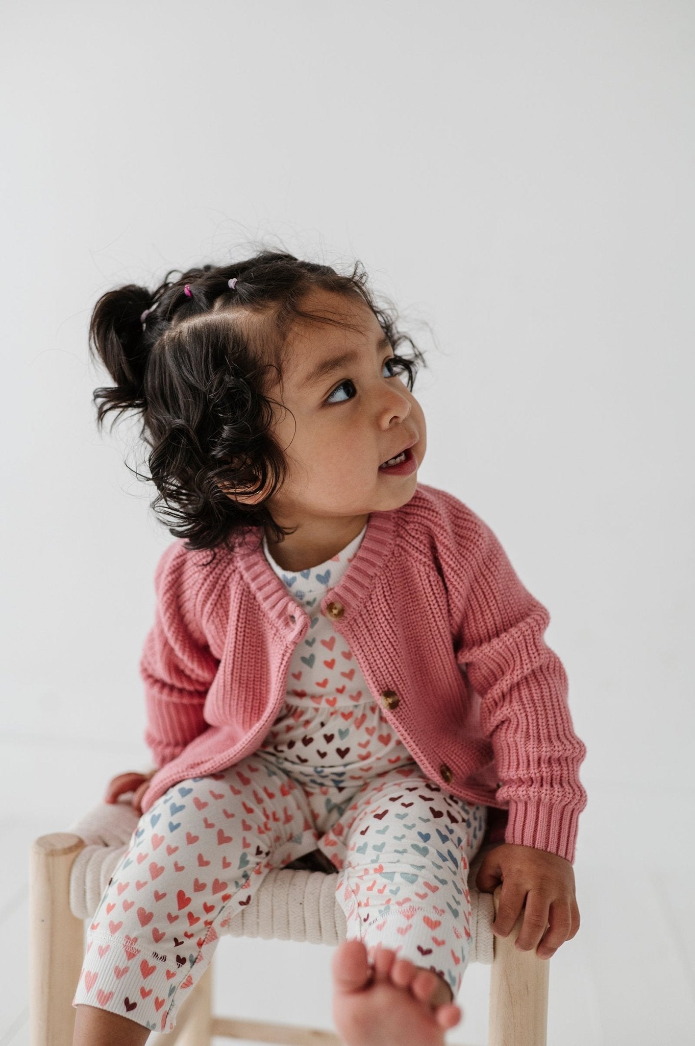 Girls Knit Cardigan In Pink