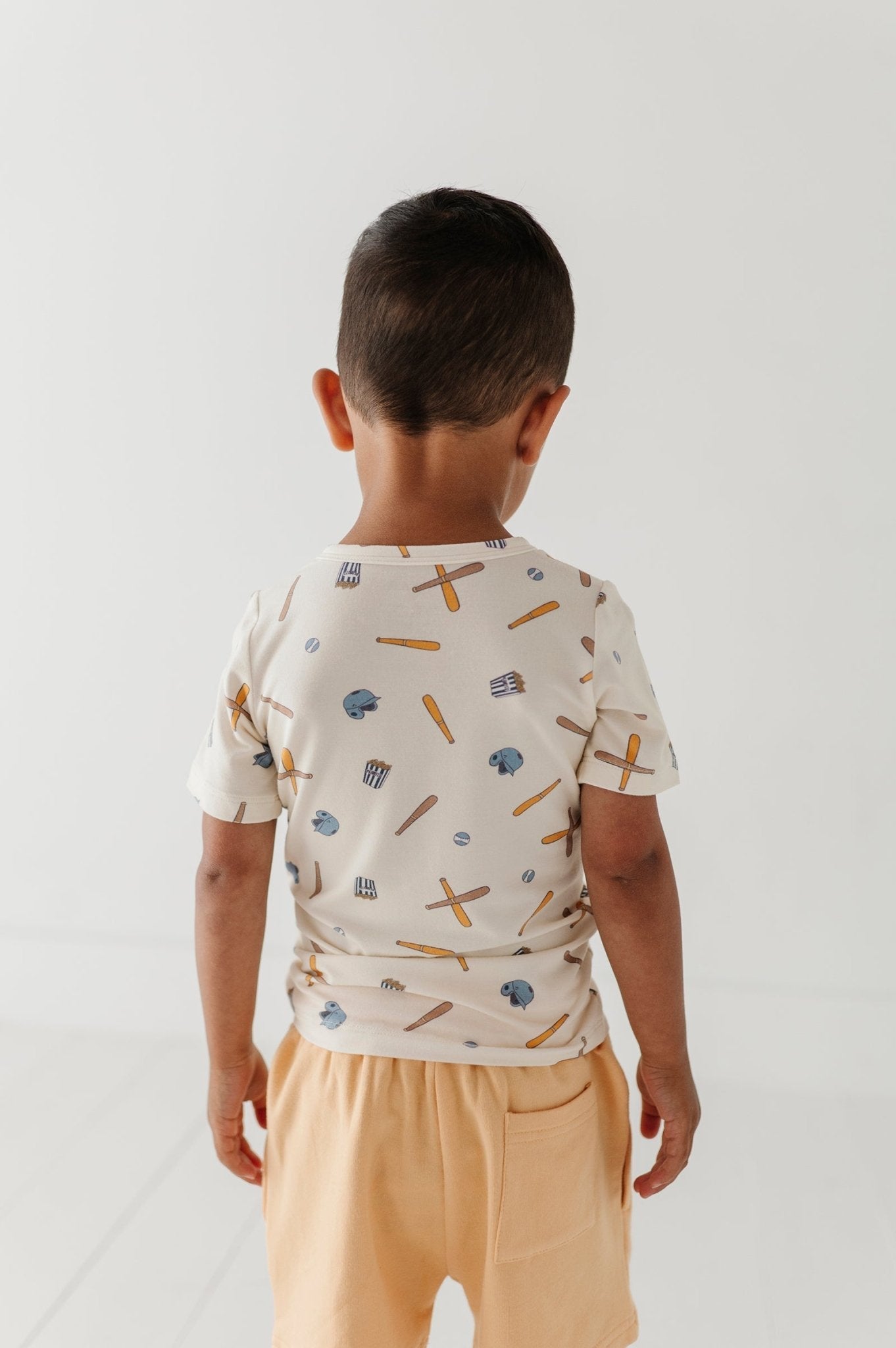 Boys Short Sleeve Henley Shirt In Baseball