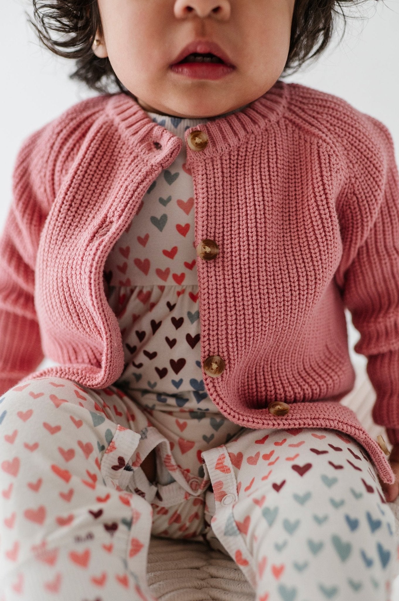 Girls Knit Cardigan In Pink