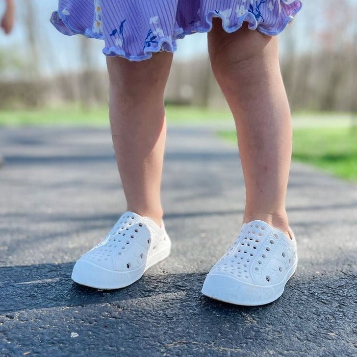 Toddler Perforated Slip On Water Sneakers in White - Harbor