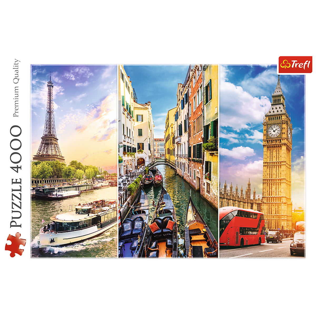 Red Trip Around Europe 4000 Piece Puzzle