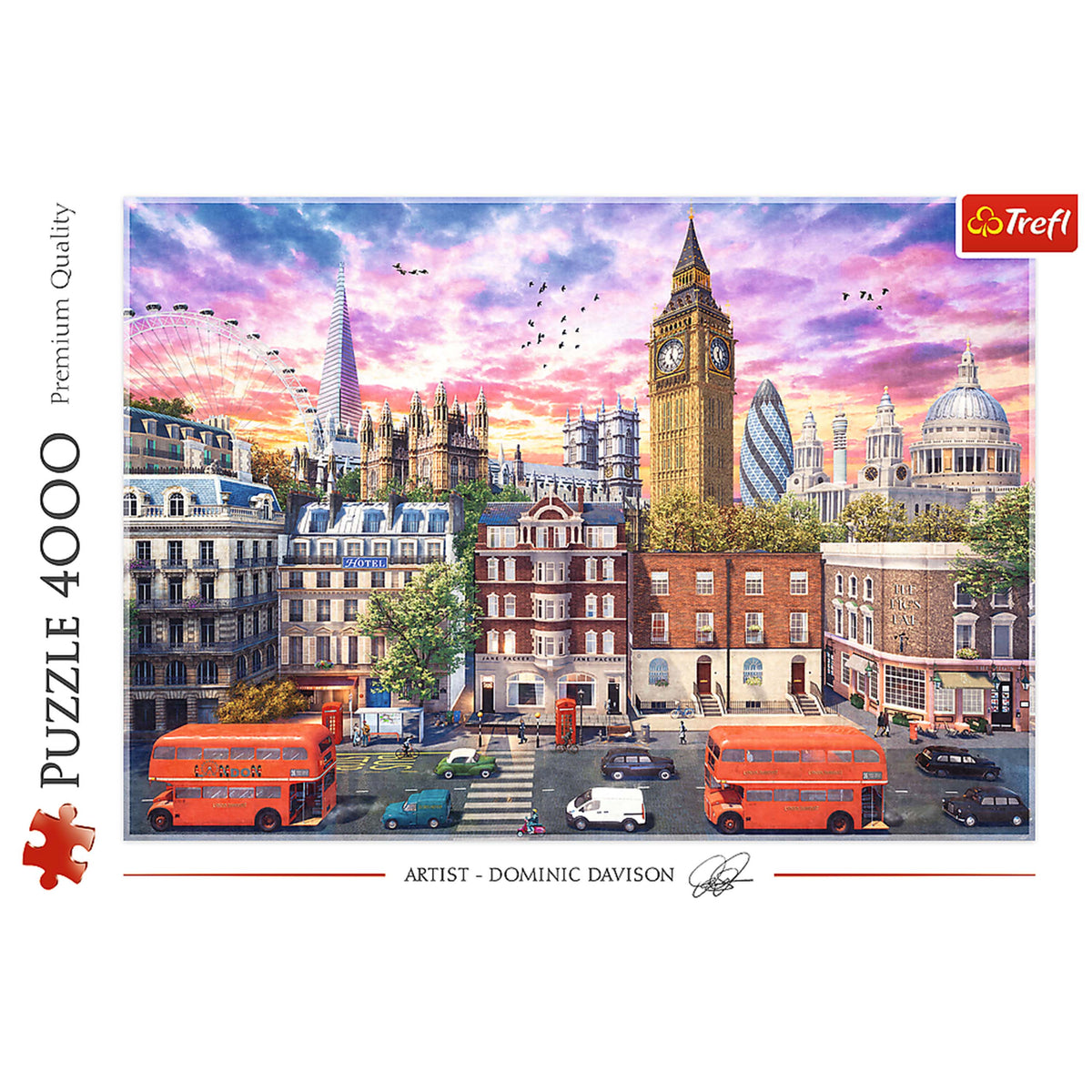 Red Walking Around London 4000 Piece Puzzle