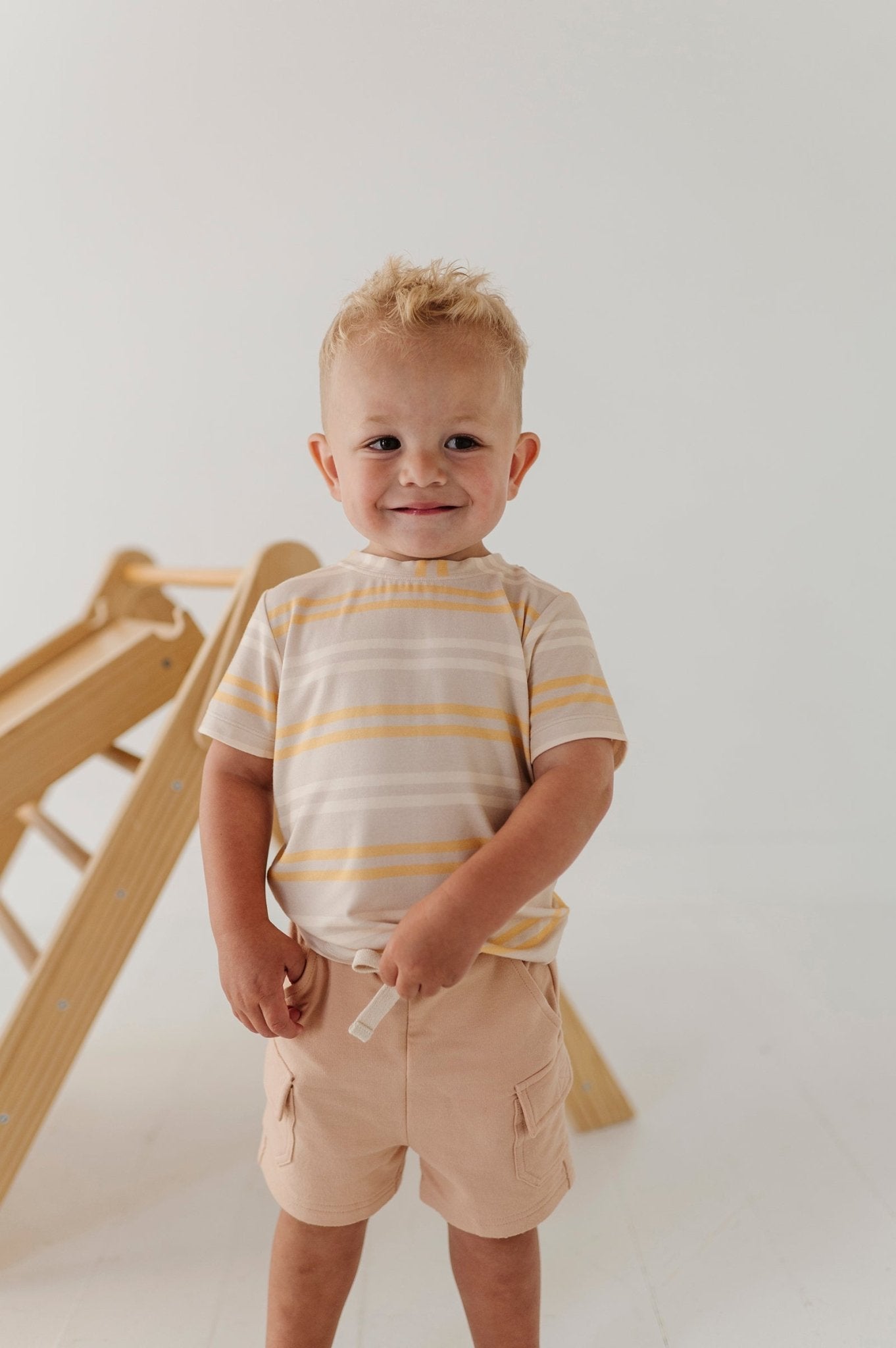 Boy's Short Sleeve Tee In Multi Stripe