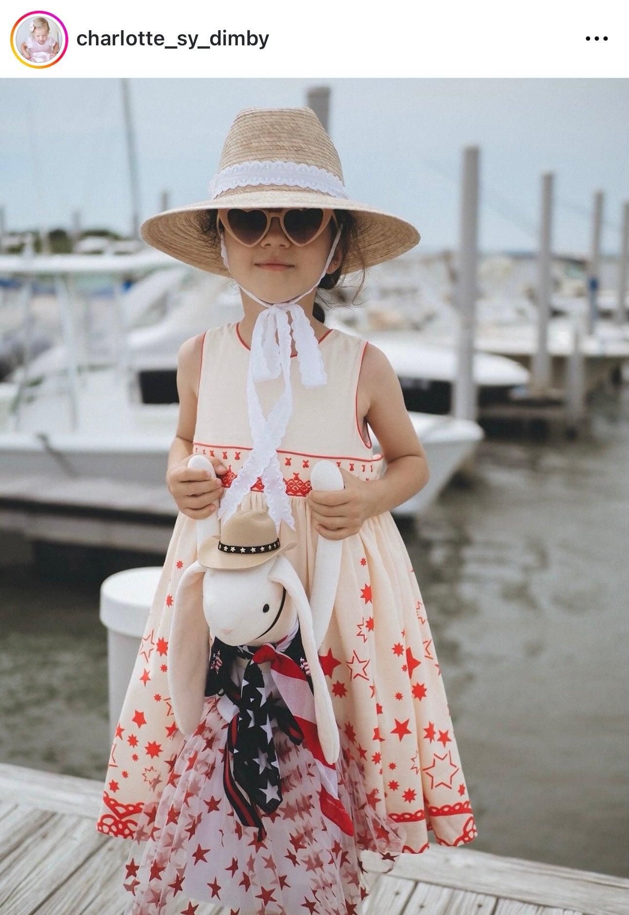 Petunia Girl's Sun Hat - Long Navy Grosgrain Ribbon With Wood Nautical Toggle