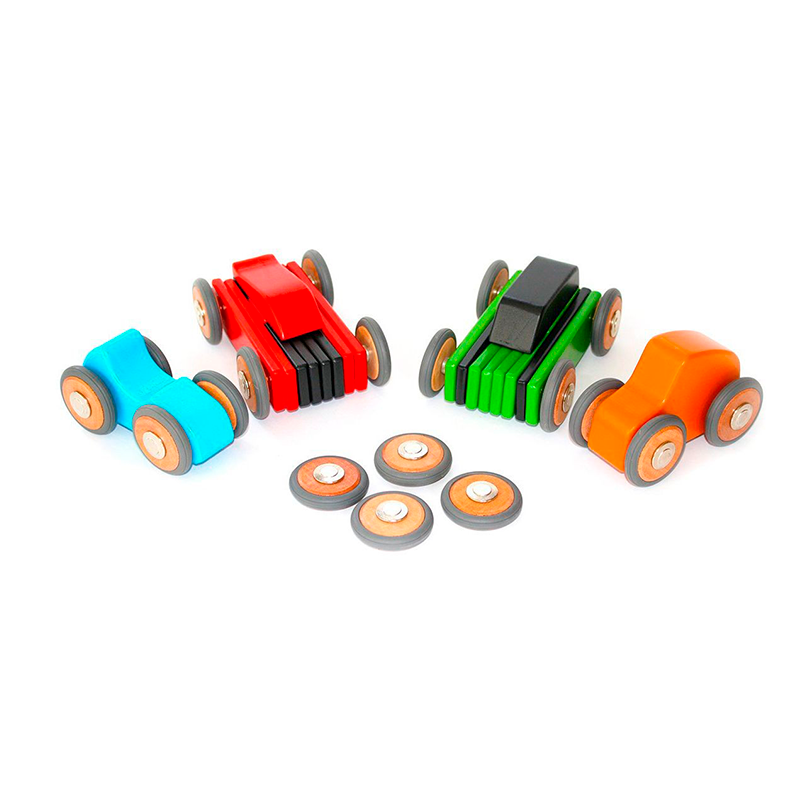 Magnetic Wooden Wheels <br>magnetic Wooden Blocks <br>4 Pieces