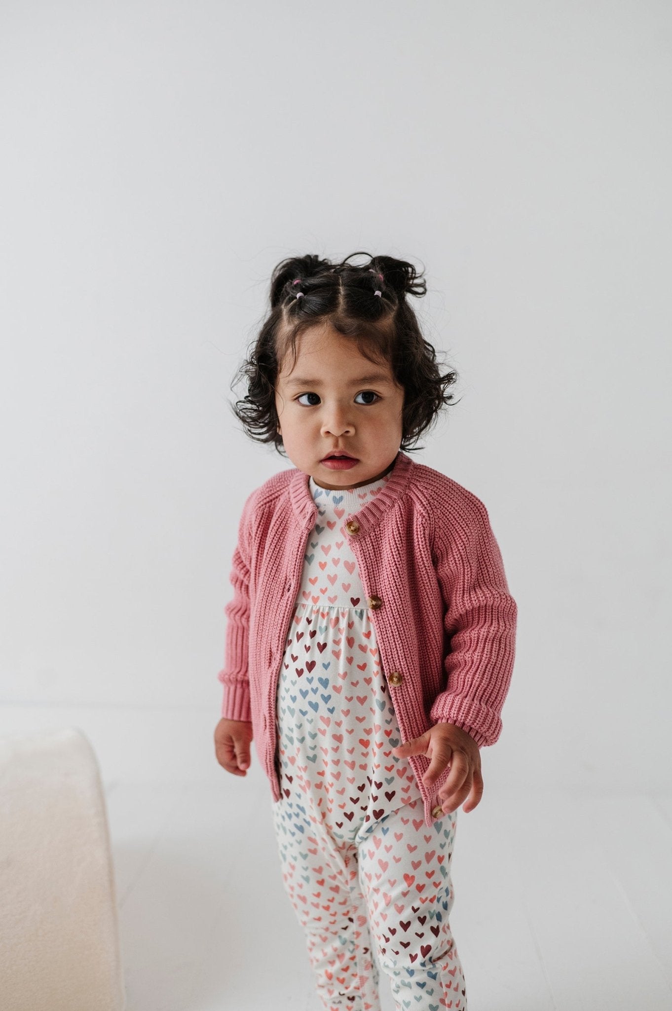 Girls Knit Cardigan In Pink