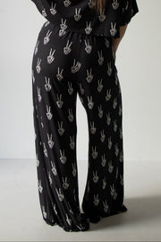 Women's Bamboo Wide Leg Pants | Midnight Skelly