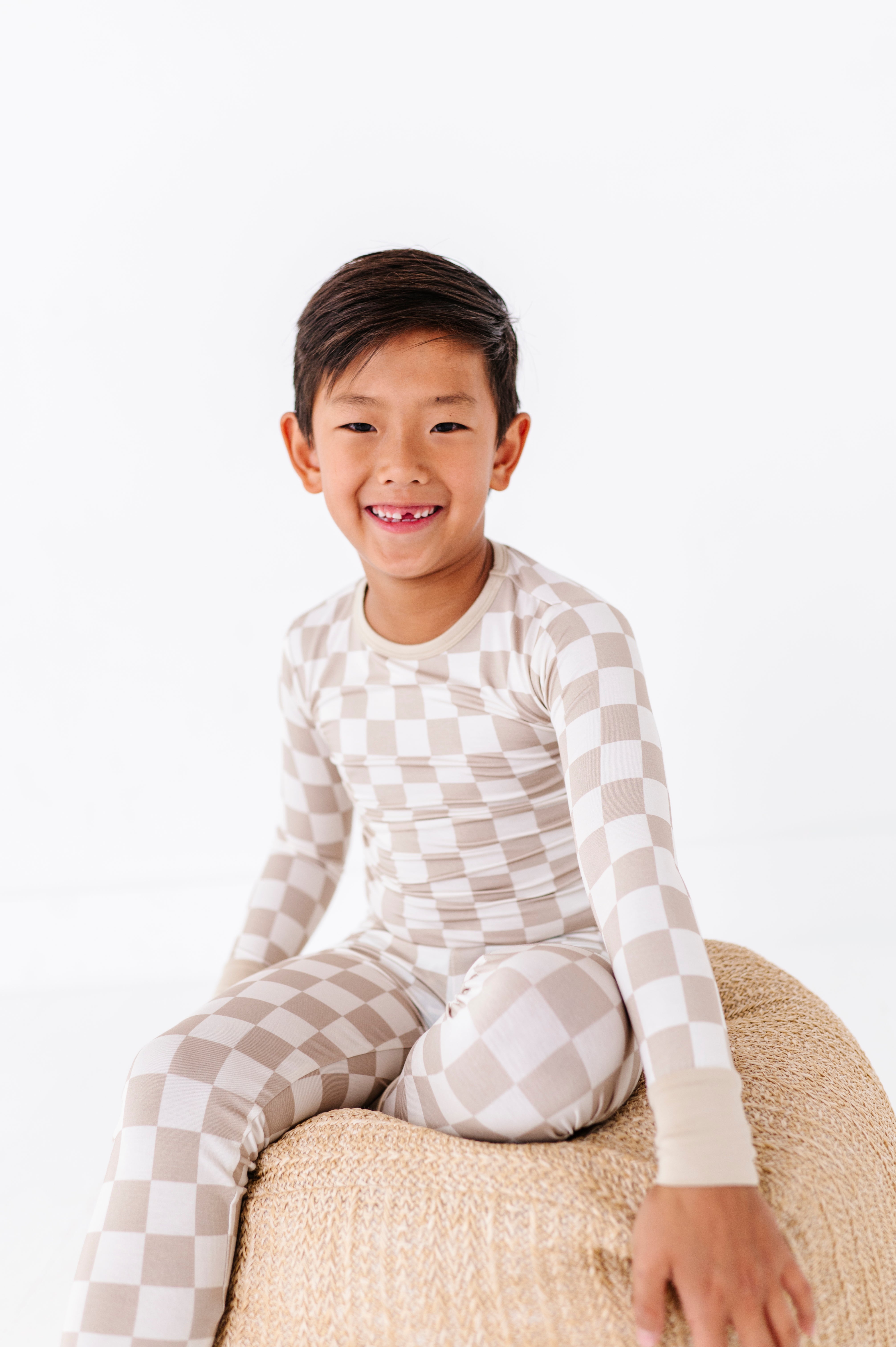 Oat Check 2-piece Pajamas